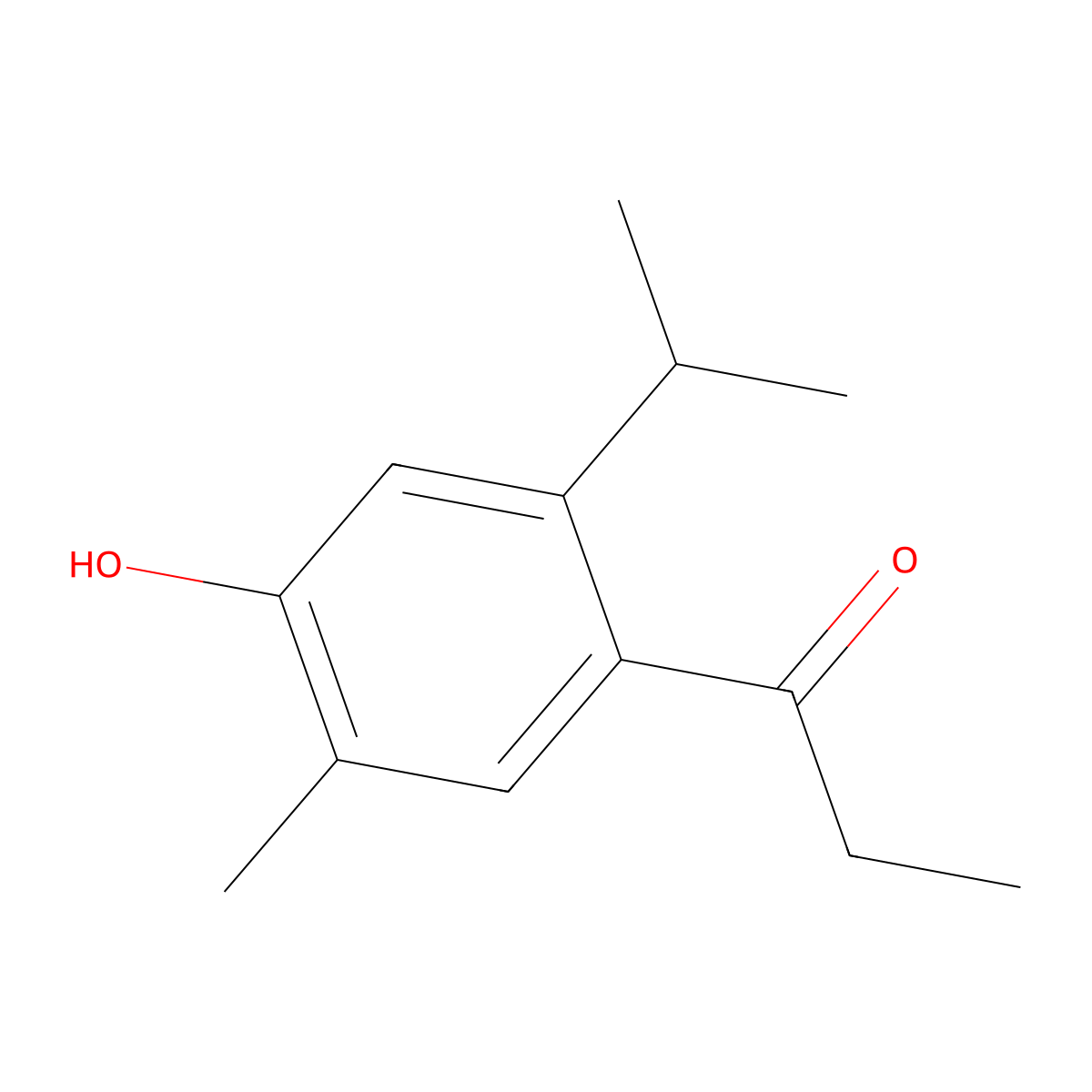 1-[4-Hydroxy-5-methyl-2-(propan-2-YL)phenyl]propan-1-one molecular structure, CAS 857983-32-5