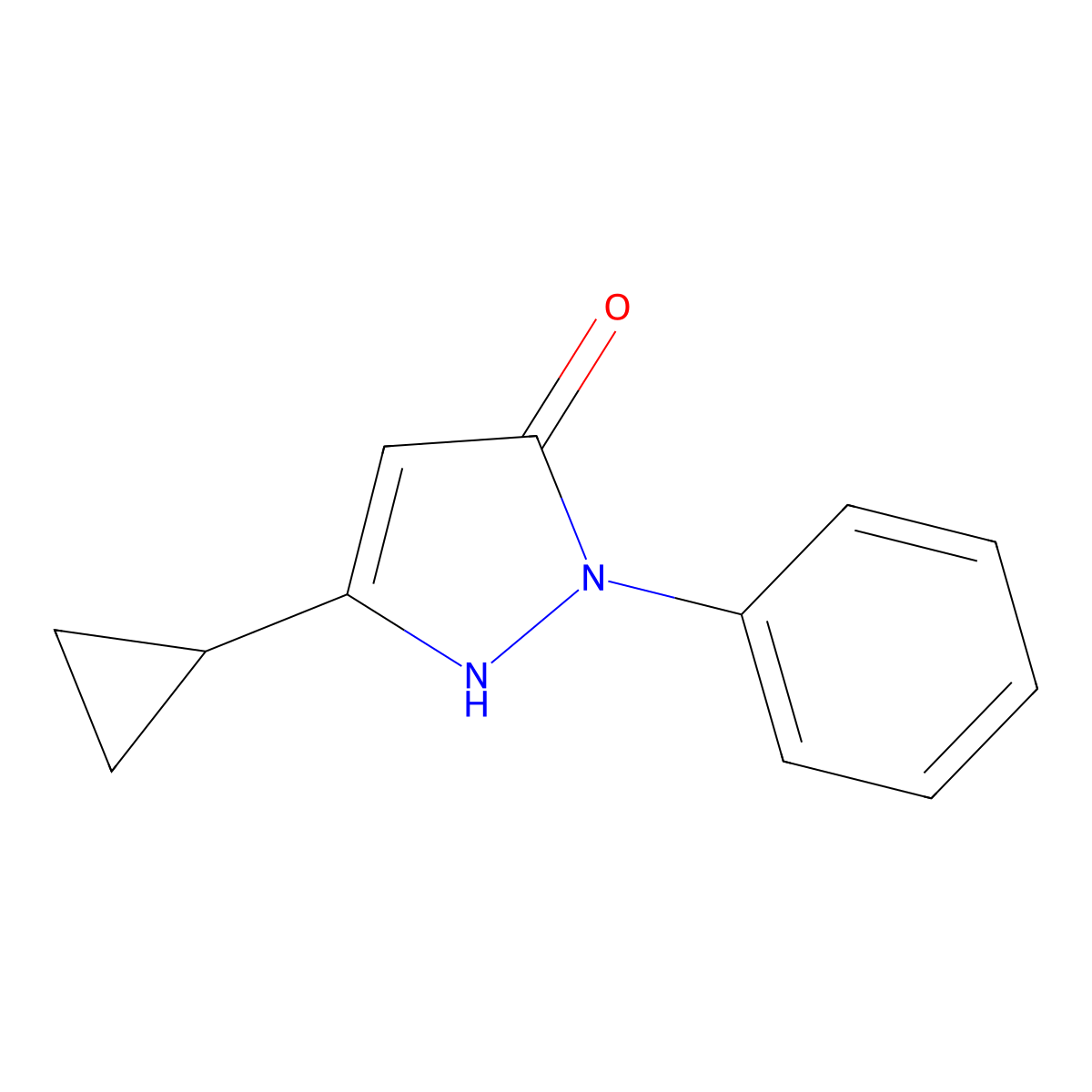 5-cyclopropyl-2-phenyl-1H-pyrazol-3-one molecular structure, CAS 857986-63-1