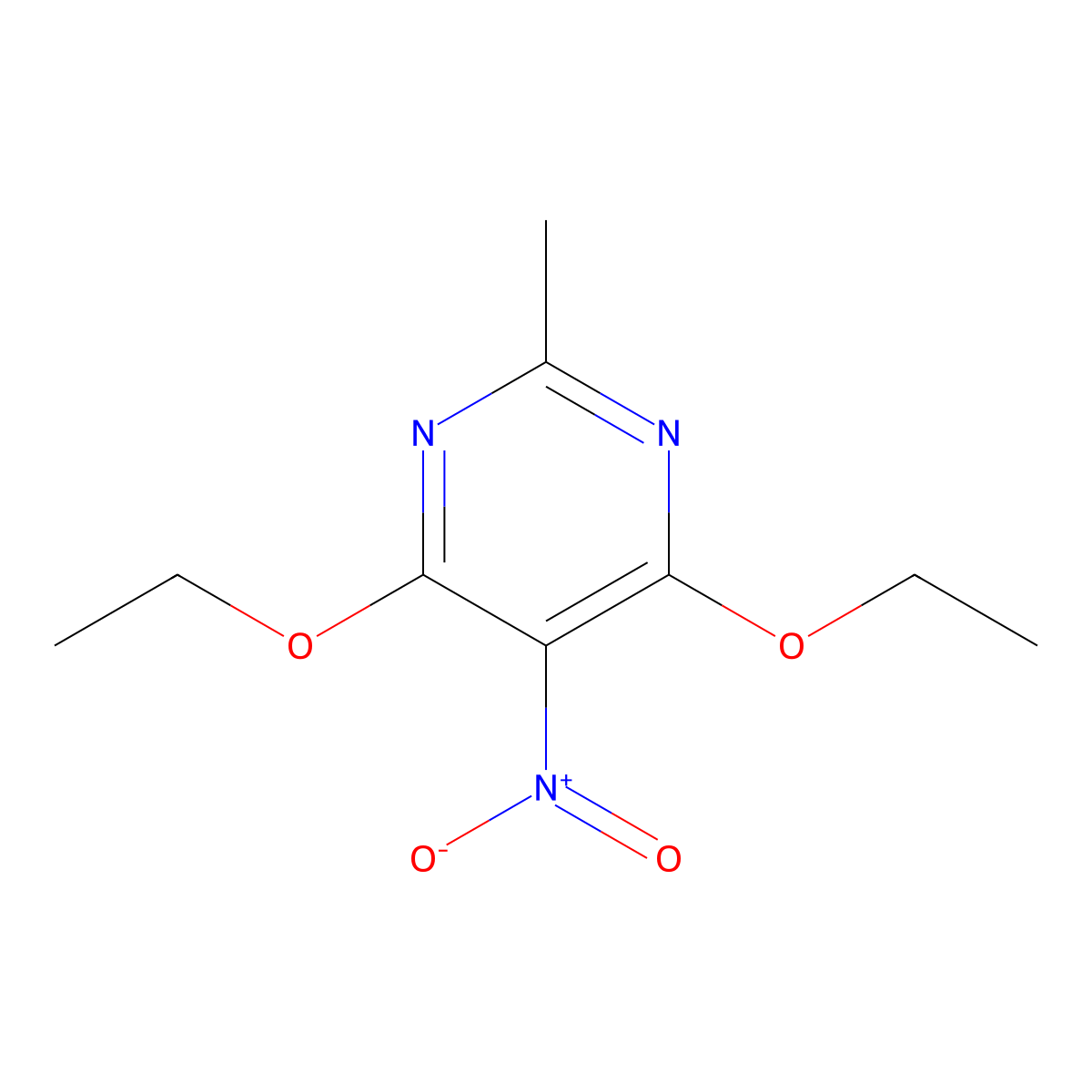 4,6-Diethoxy-2-methyl-5-nitropyrimidine molecular structure, CAS 857990-30-8