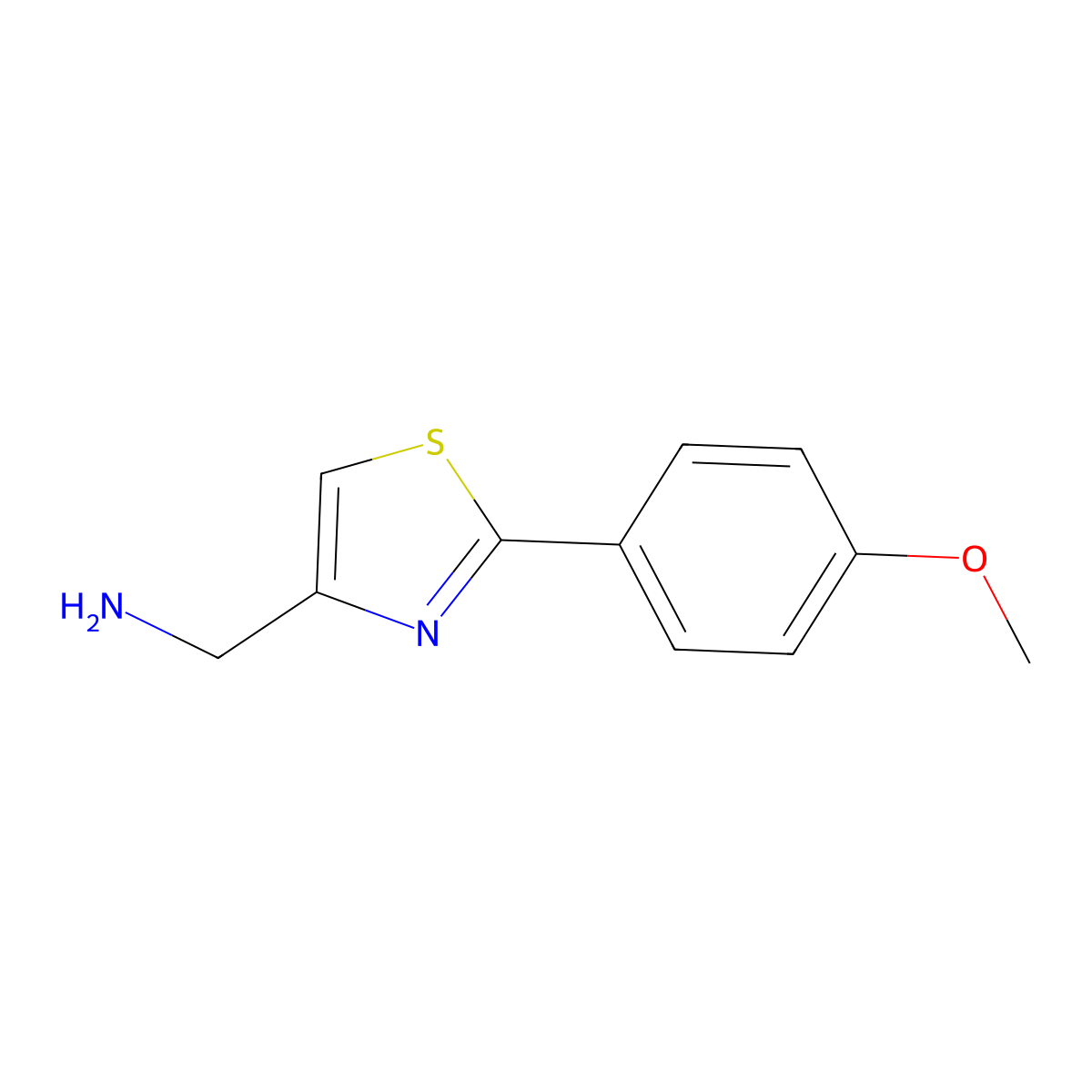 (2-(4-Methoxyphenyl)thiazol-4-yl)methanamine molecular structure, CAS 857997-91-2