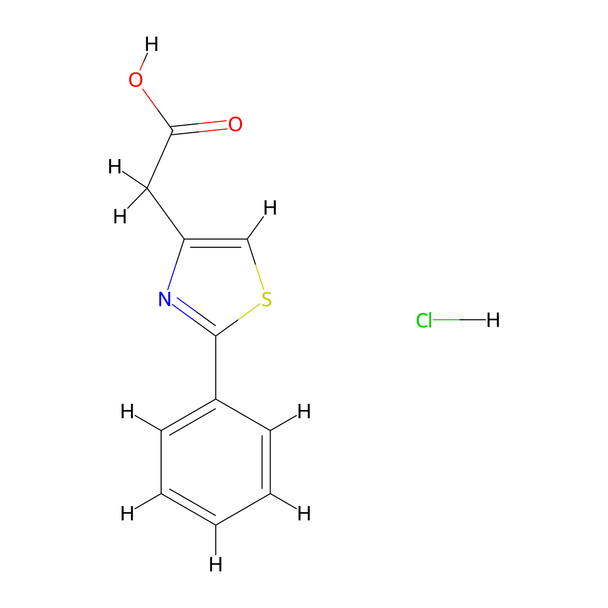 2-(2-Phenylthiazol-4-yl)acetic acid hydrochloride molecular structure, CAS 857998-13-1