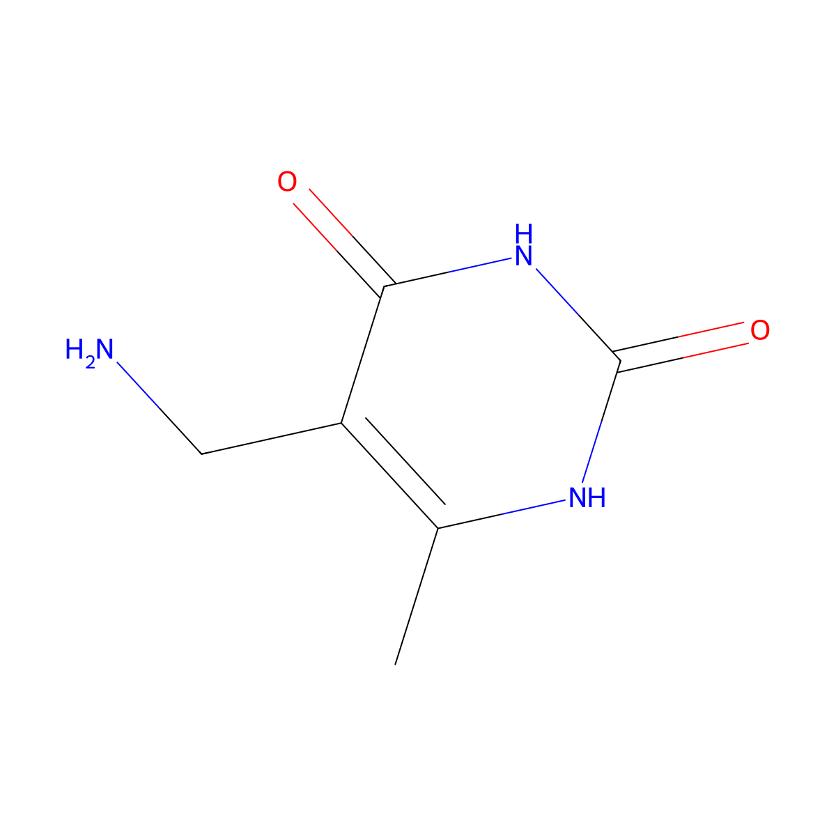 5-(Aminomethyl)-6-methylpyrimidine-2,4(1H,3H)-dione molecular structure, CAS 858001-23-7