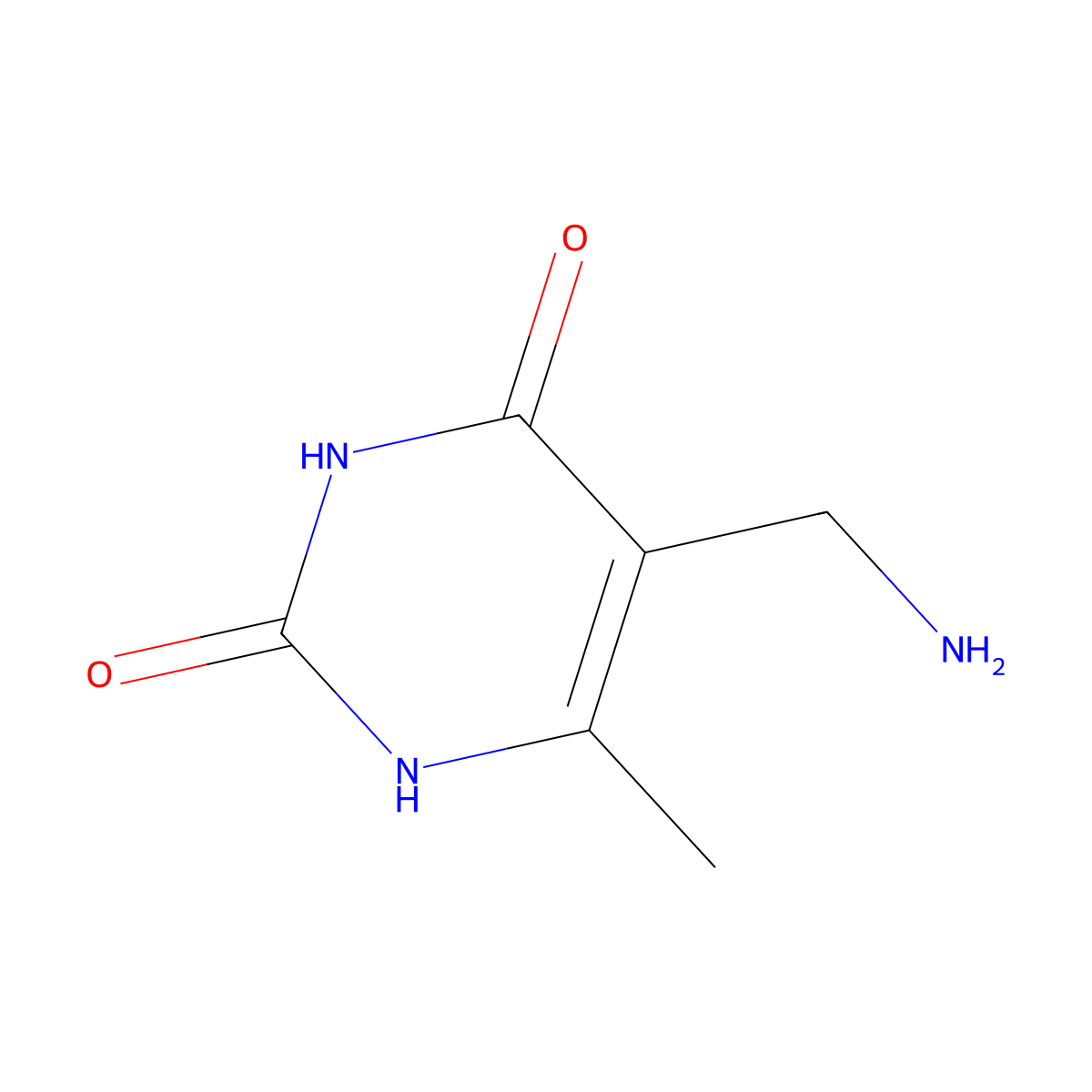 5-(Aminomethyl)-6-methylpyrimidine-2,4(1H,3H)-dione molecular structure, CAS 858001-23-7