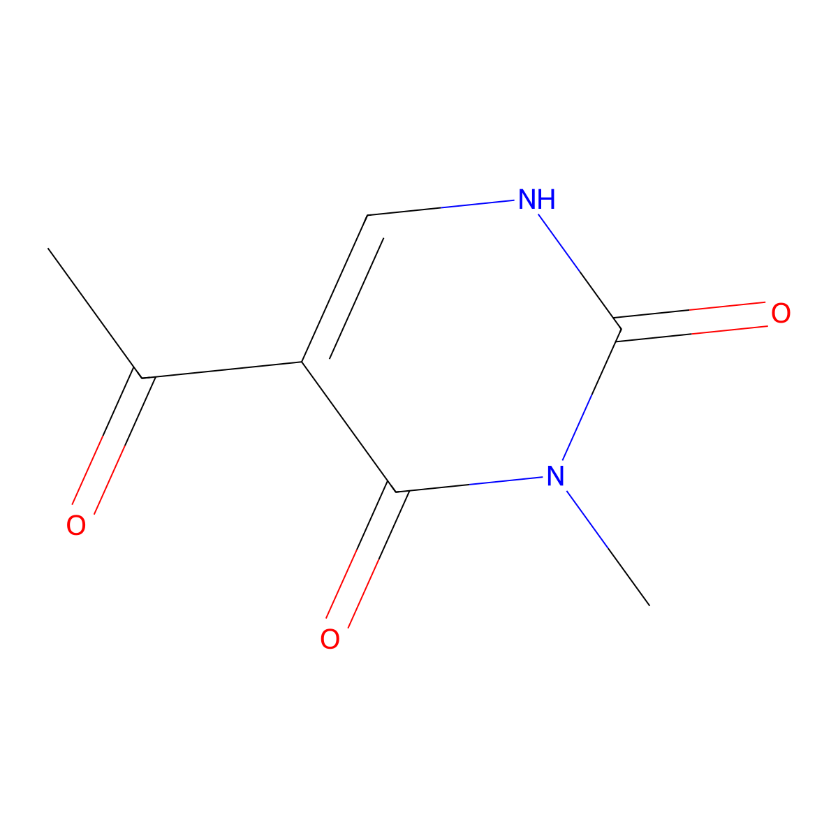 5-Acetyl-3-methyl-1,2,3,4-tetrahydropyrimidine-2,4-dione molecular structure, CAS 858002-18-3