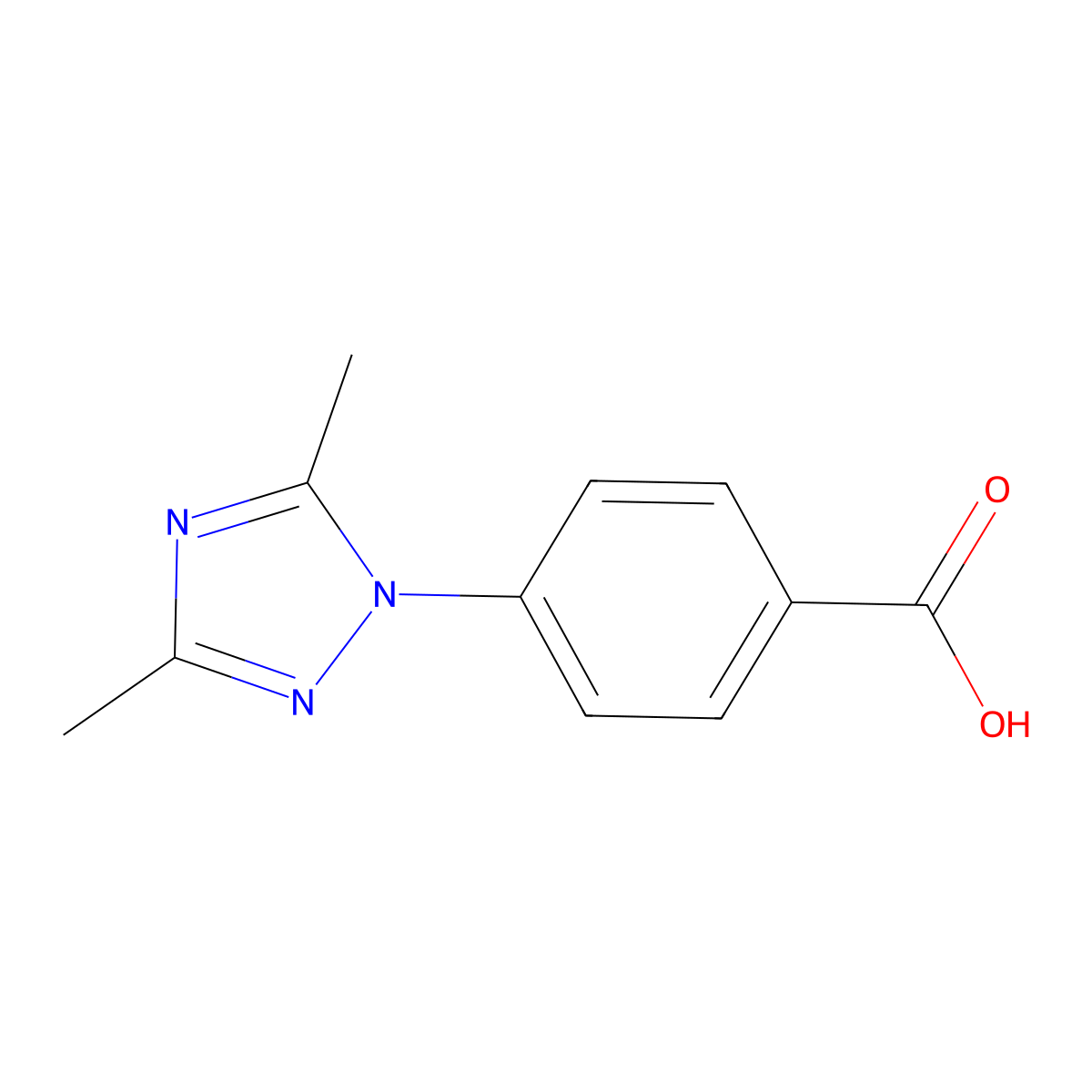4-(3,5-Dimethyl-1H-1,2,4-triazol-1-yl)benzoic acid molecular structure, CAS 858003-28-8