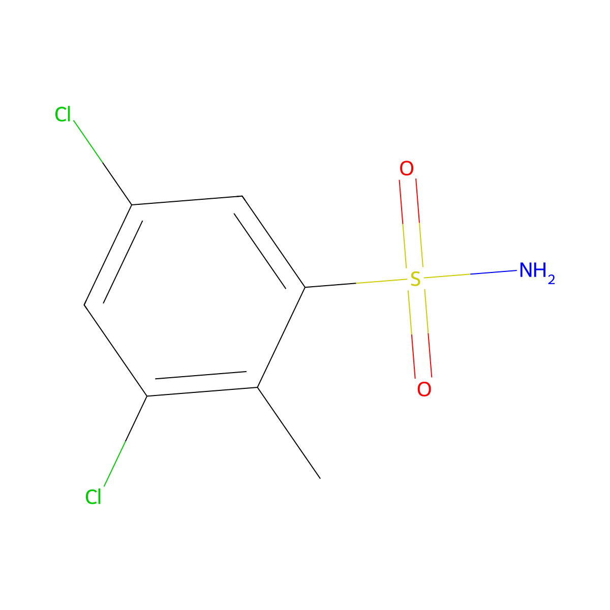 3,5-Dichloro-2-methylbenzene-1-sulfonamide molecular structure, CAS 858005-85-3