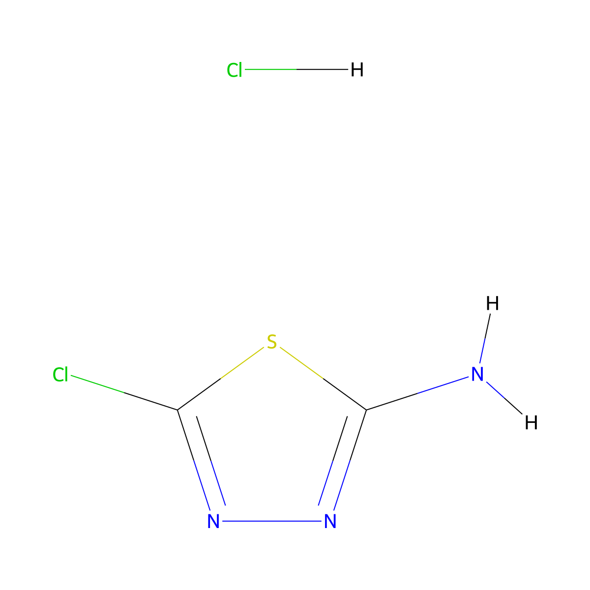 5-Chloro-1,3,4-thiadiazol-2-amine hydrochloride molecular structure, CAS 858008-34-1