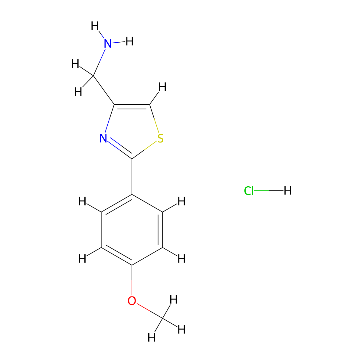 (2-(4-Methoxyphenyl)thiazol-4-yl)methanamine hydrochloride molecular structure, CAS 858009-33-3