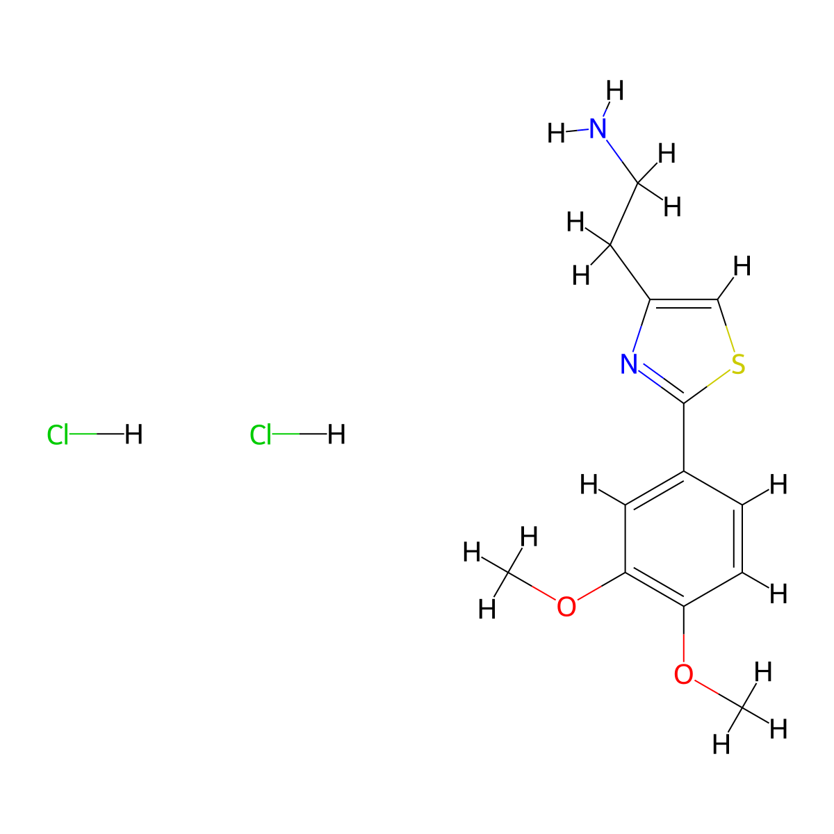 2-(2-(3,4-Dimethoxyphenyl)thiazol-4-yl)ethanamine dihydrochloride molecular structure, CAS 858009-37-7