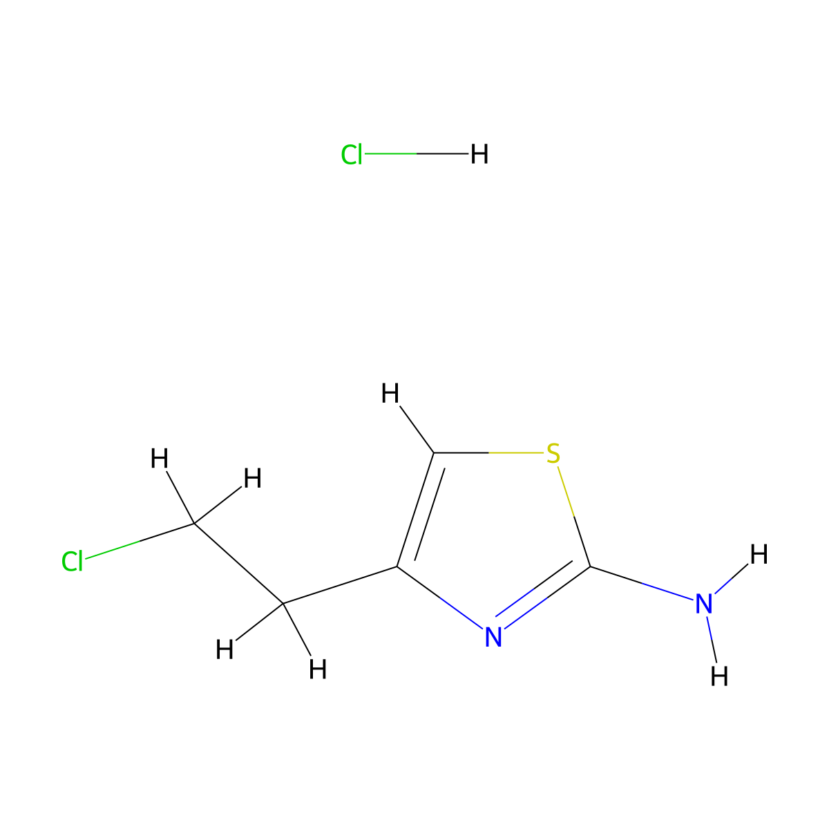 4-(2-Chloroethyl)-1,3-thiazol-2-amine hydrochloride molecular structure, CAS 858009-39-9
