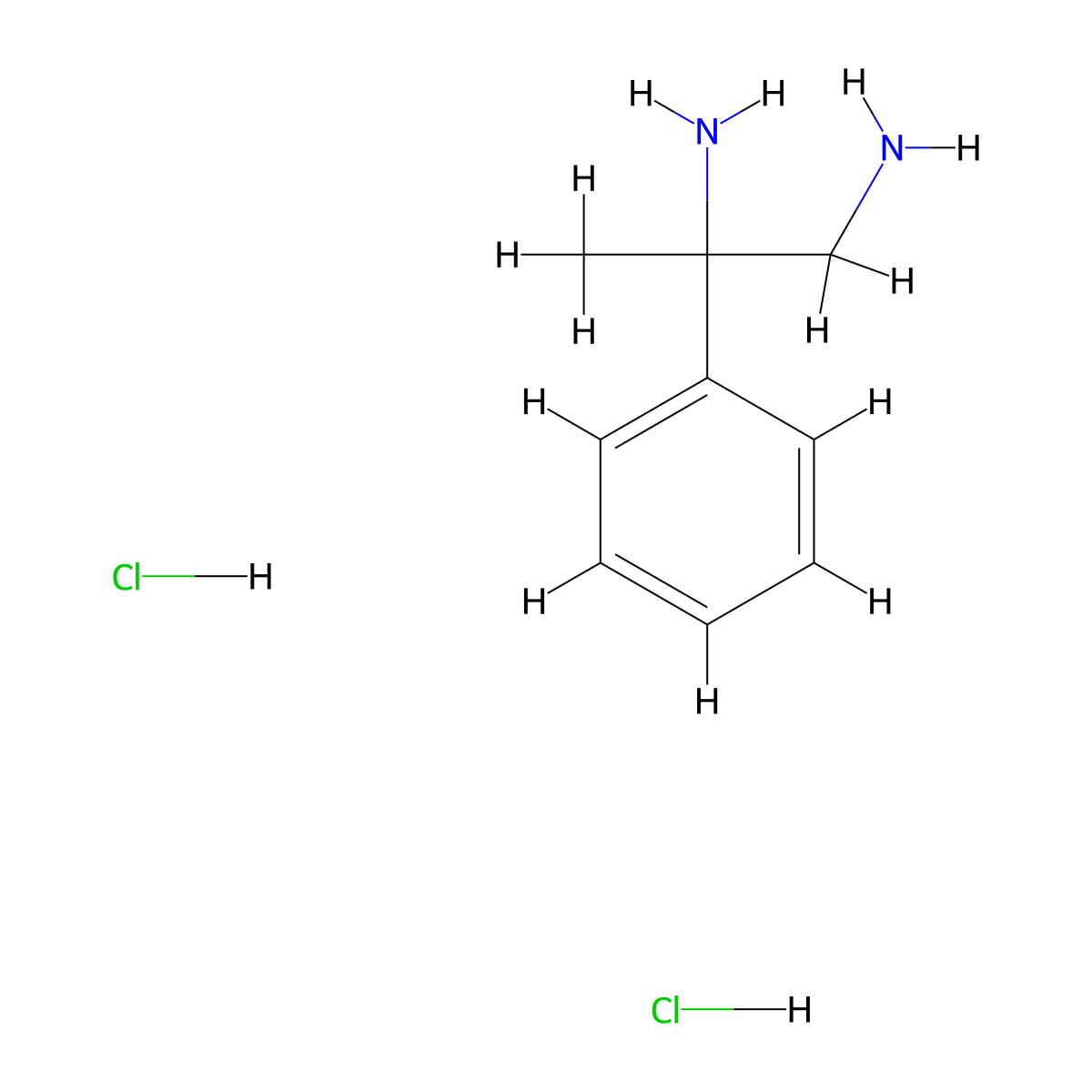 2-Phenylpropane-1,2-diamine dihydrochloride molecular structure, CAS 858010-21-6