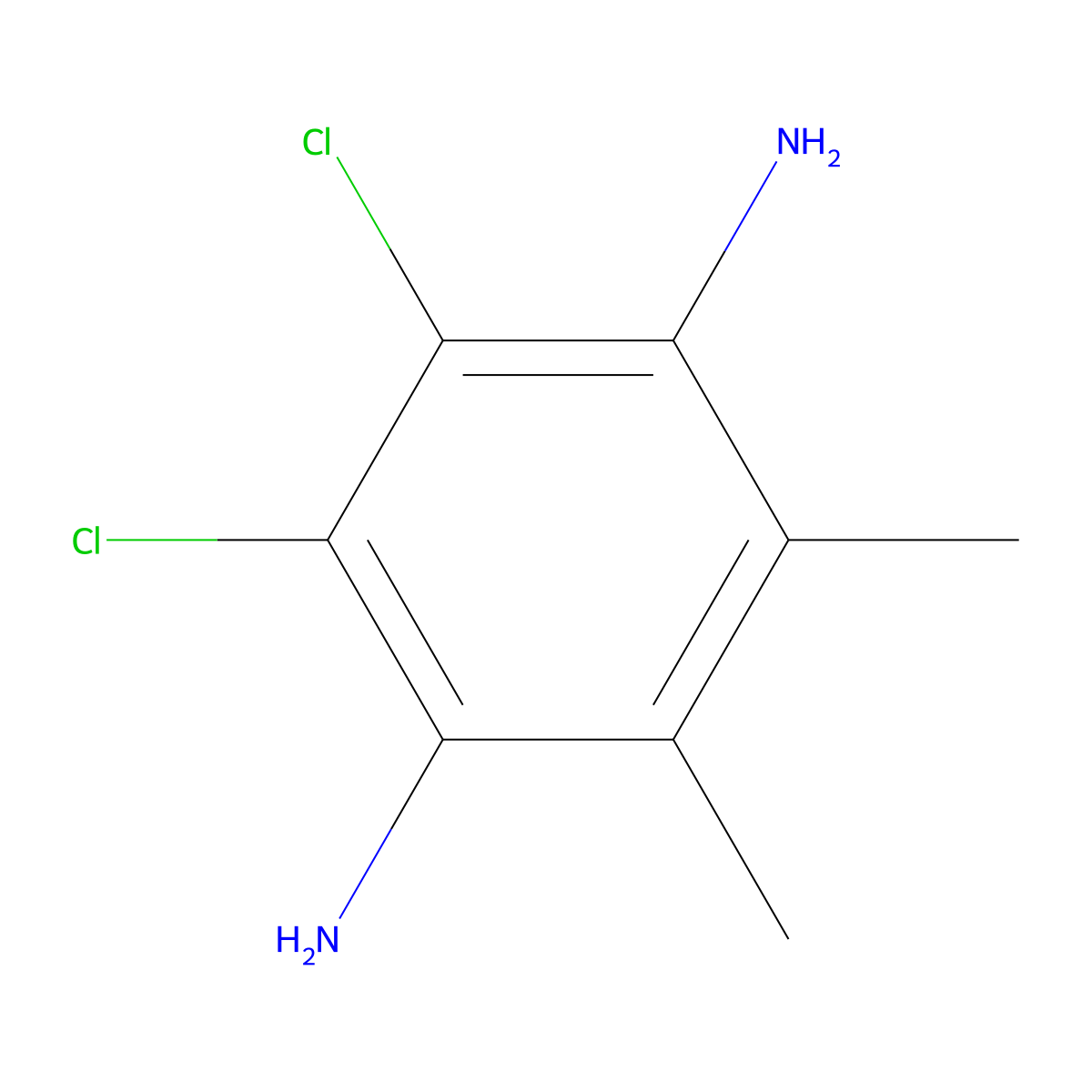 2,3-Dichloro-5,6-dimethylbenzene-1,4-diamine molecular structure, CAS 858012-57-4