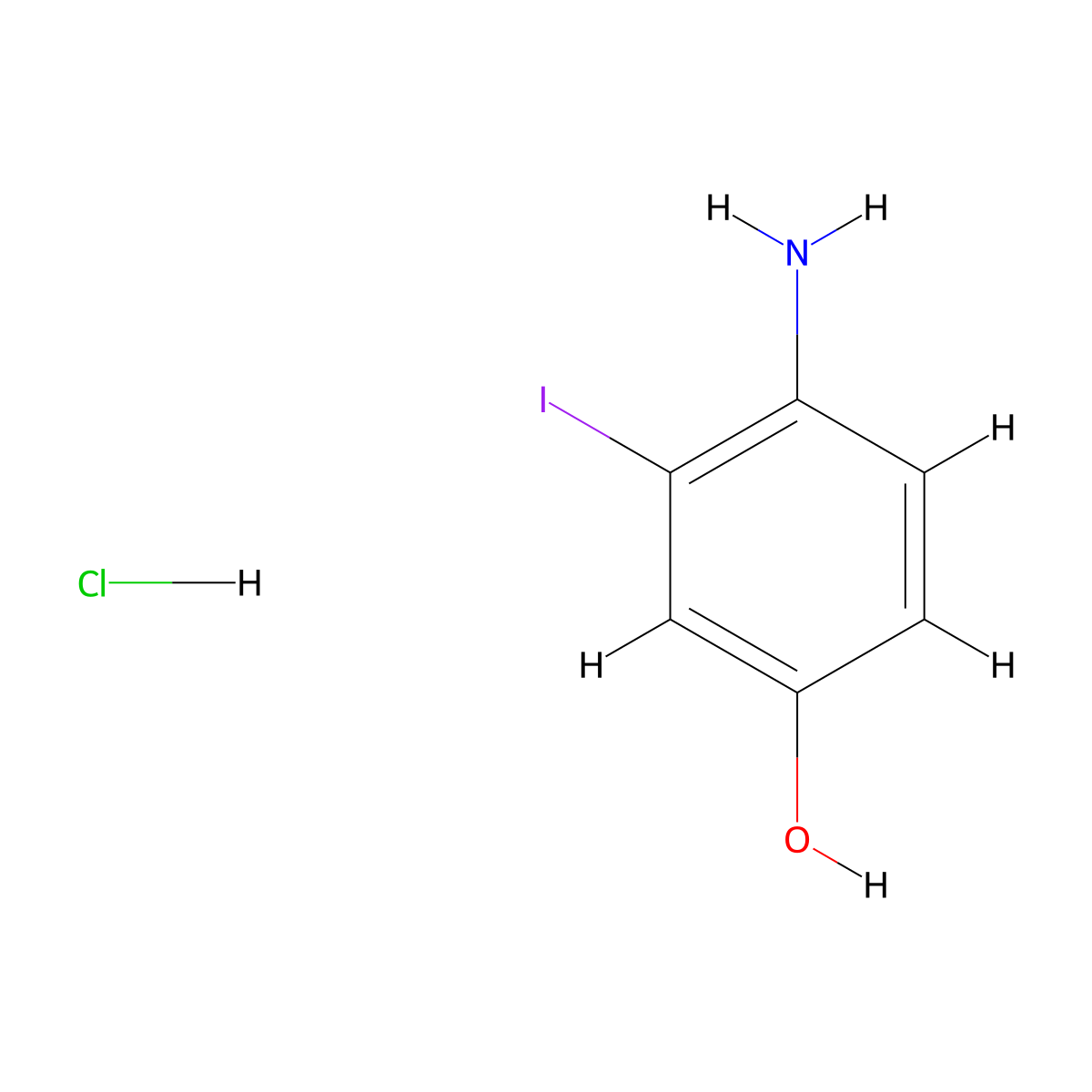 4-Amino-3-iodophenol hydrochloride molecular structure, CAS 858013-77-1