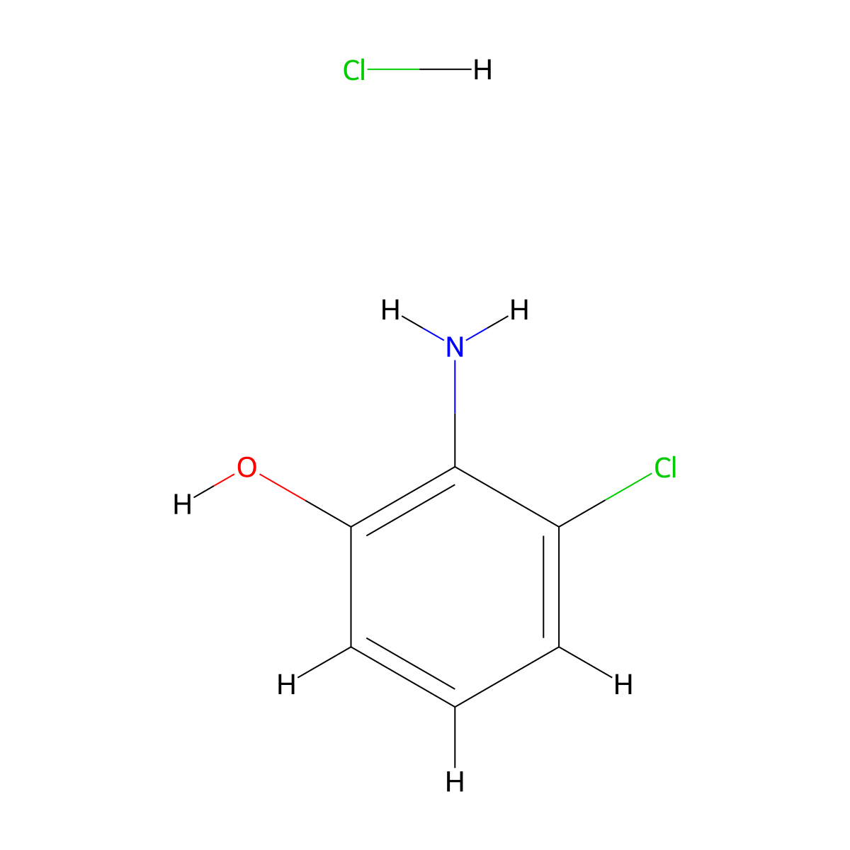 2-Amino-3-chlorophenol hydrochloride molecular structure, CAS 858013-95-3