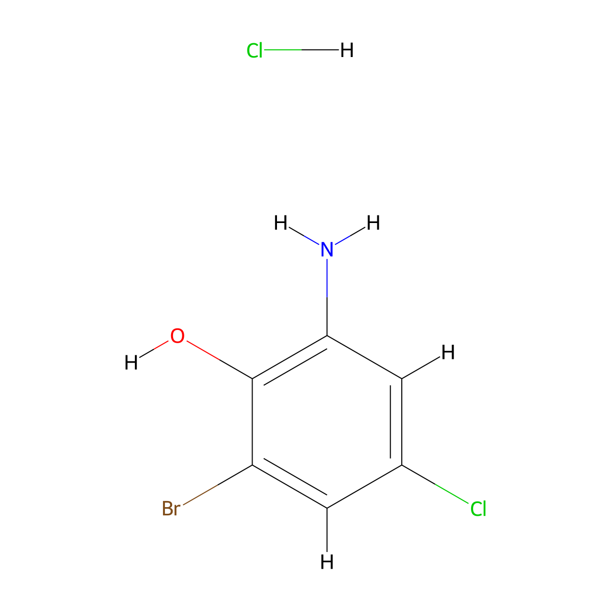 2-Amino-6-bromo-4-chlorophenol hydrochloride molecular structure, CAS 858013-99-7