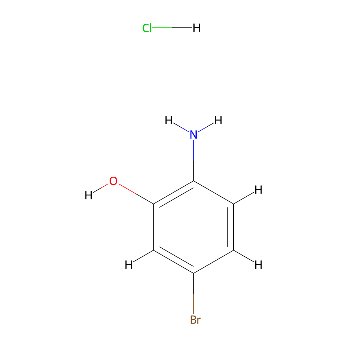 2-Amino-5-bromophenol hydrochloride molecular structure, CAS 858014-02-5