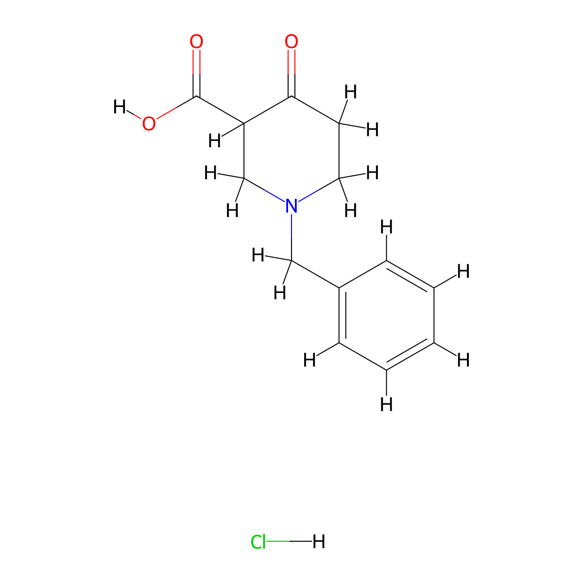 1-Benzyl-4-oxopiperidine-3-carboxylic acid hydrochloride molecular structure, CAS 858018-77-6
