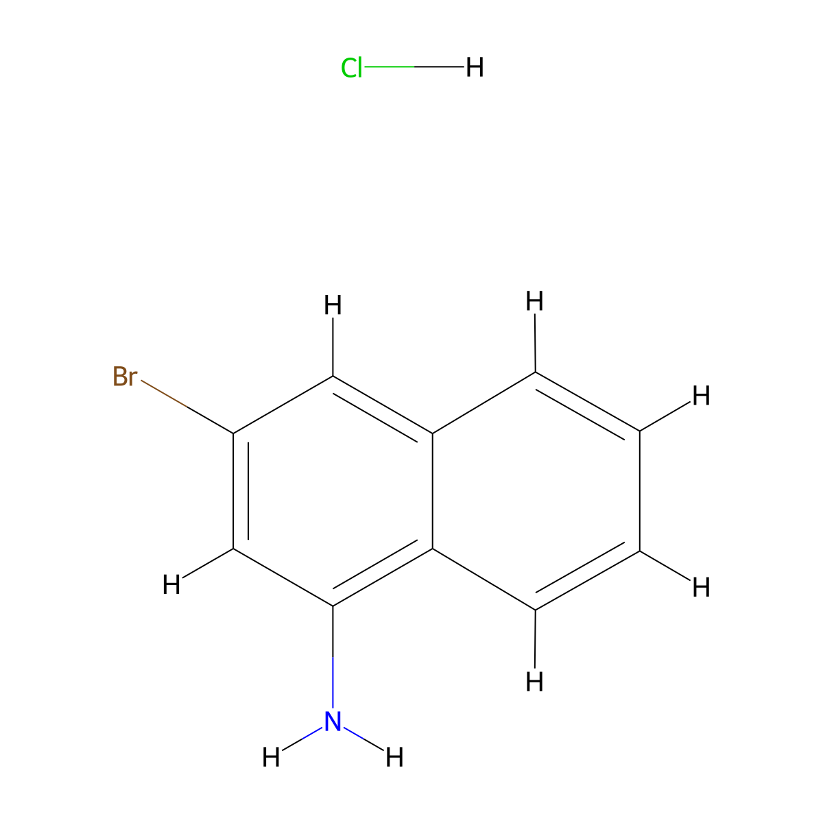 3-Bromonaphthalen-1-amine hydrochloride molecular structure, CAS 858019-07-5