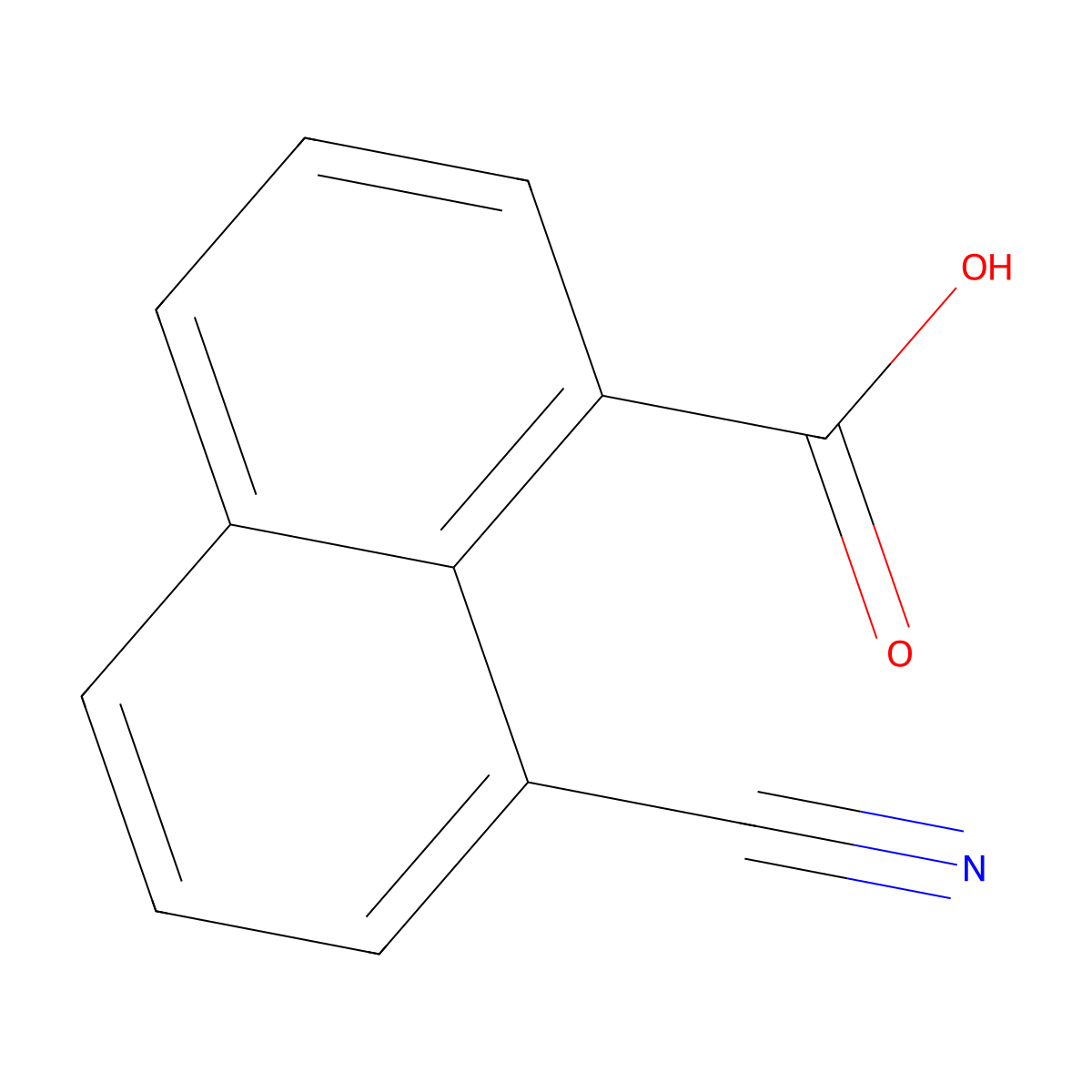 8-Cyano-1-naphthalenecarboxylic acid molecular structure, CAS 858023-24-2