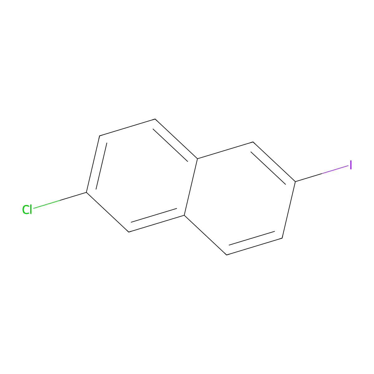 Naphthalene, 2-chloro-6-iodo- molecular structure, CAS 858024-79-0