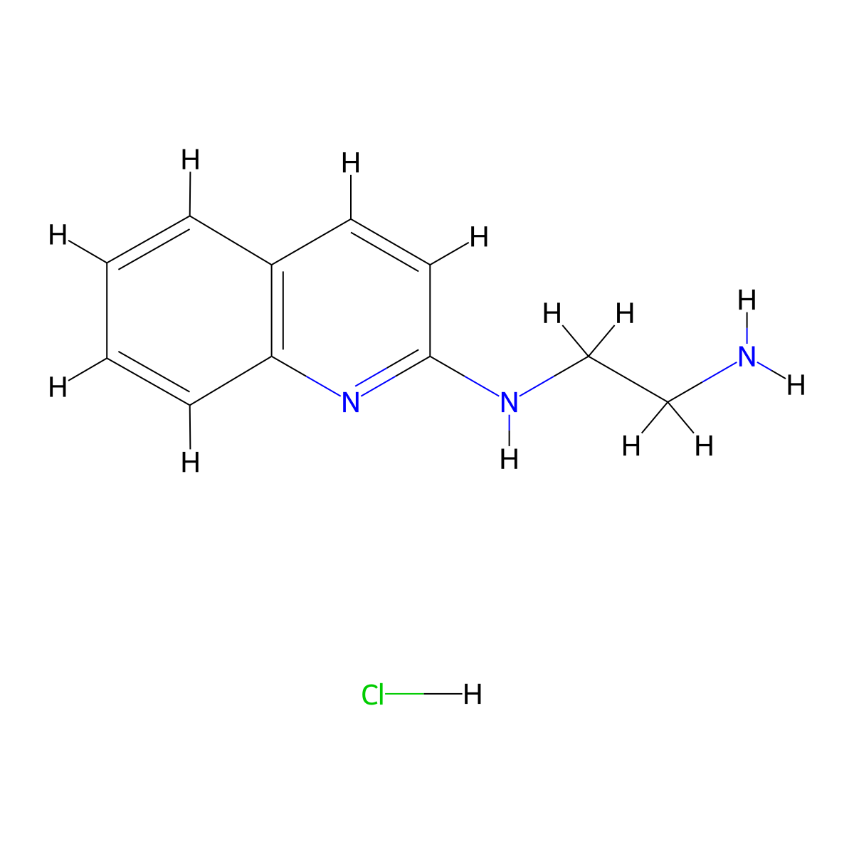 N-(2-aminoethyl)quinolin-2-amine hydrochloride molecular structure, CAS 858027-08-4