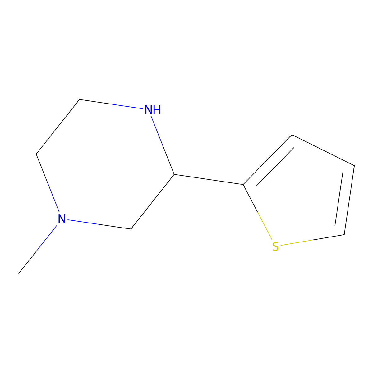 1-Methyl-3-(thiophen-2-yl)piperazine molecular structure, CAS 85803-52-7