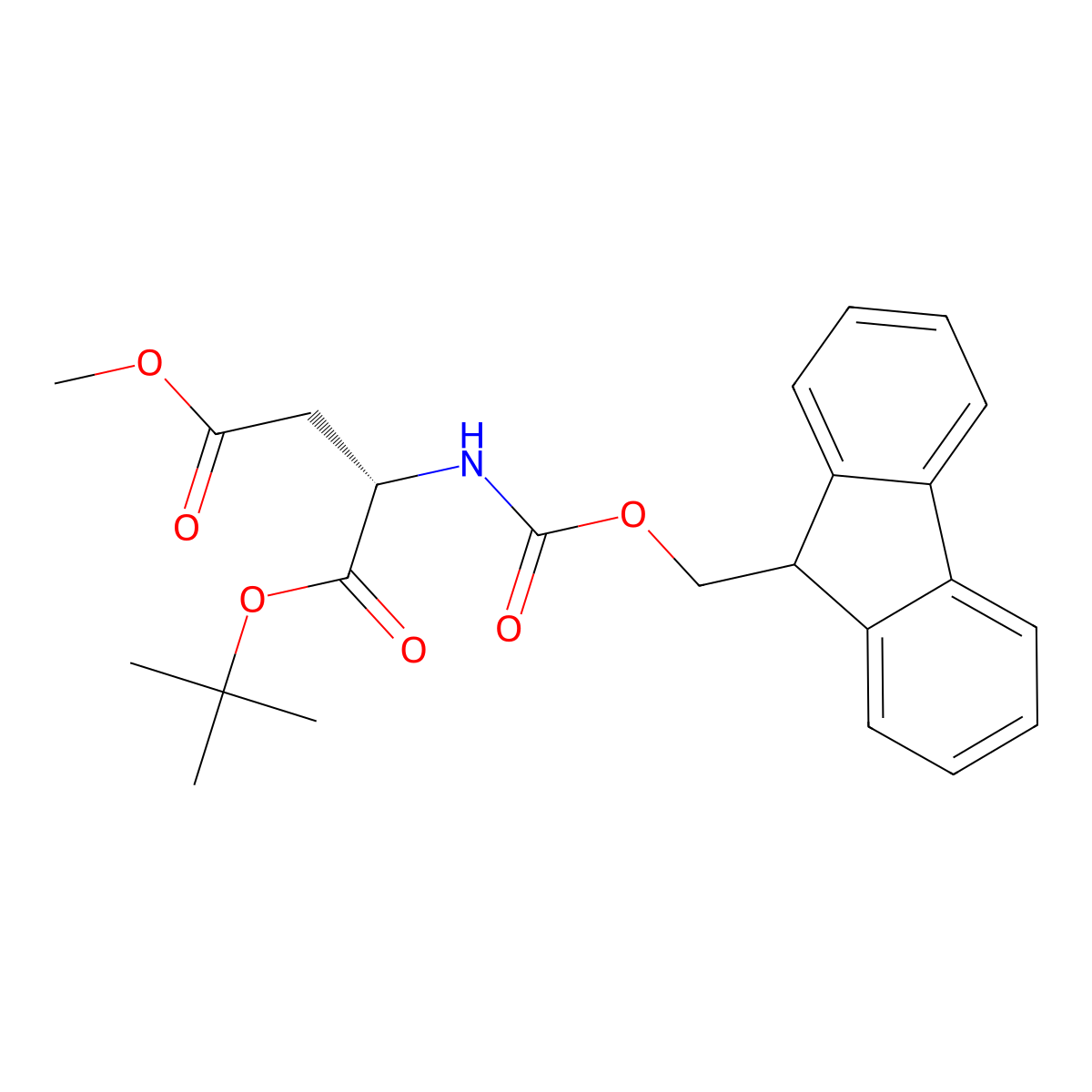 1-Tert-butyl 4-methyl (2S)-2-{[(9H-fluoren-9-ylmethoxy)carbonyl]amino}butanedioate molecular structure, CAS 858034-72-7