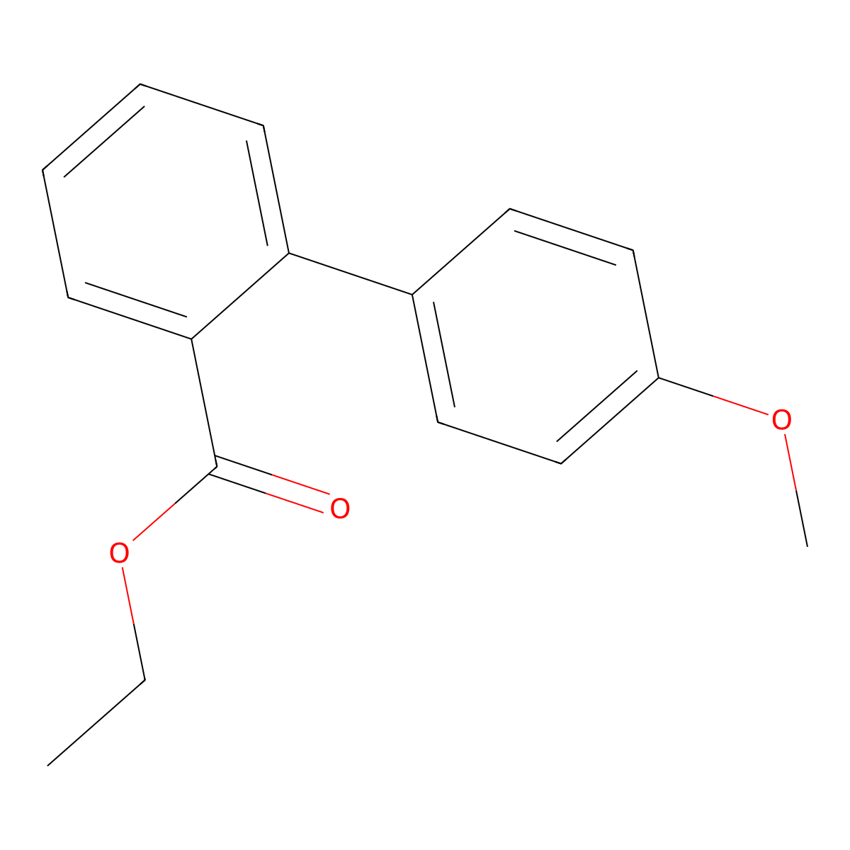 Ethyl 4'-methoxybiphenyl-2-carboxylate molecular structure, CAS 858035-49-1