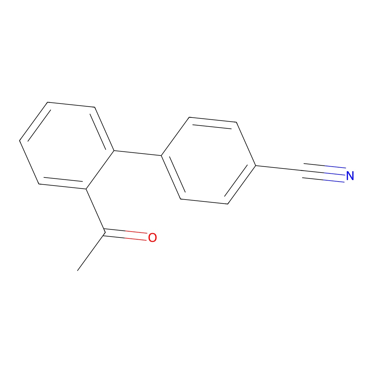 2'-Acetyl[1,1'-biphenyl]-4-carbonitrile molecular structure, CAS 858035-57-1