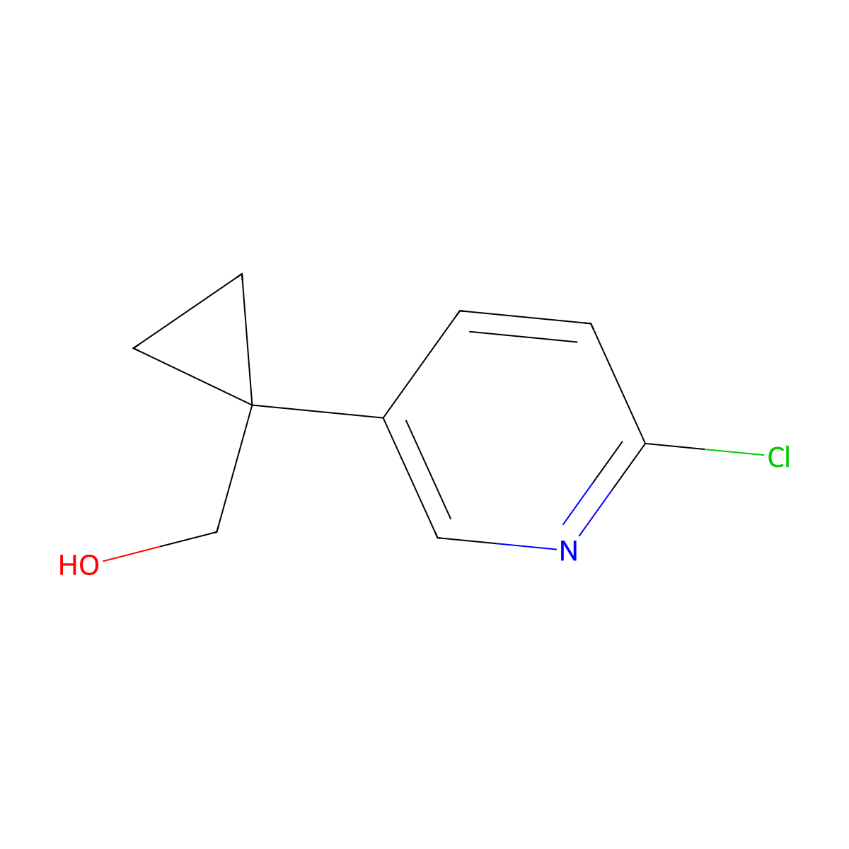 (1-(6-Chloropyridin-3-yl)cyclopropyl)methanol molecular structure, CAS 858036-16-5