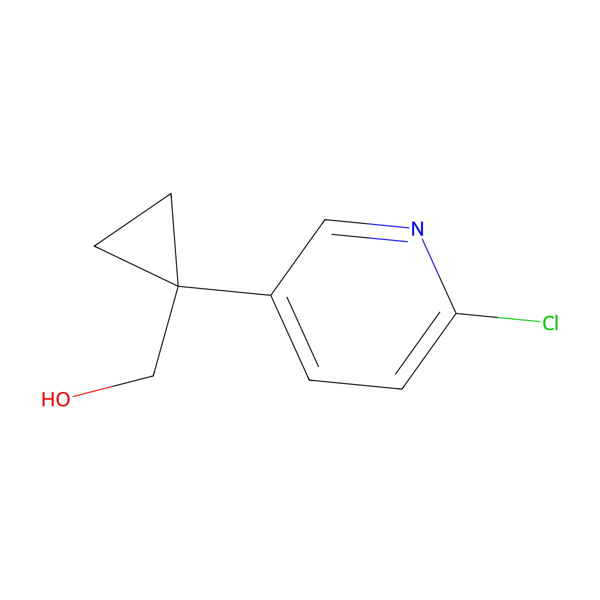 (1-(6-Chloropyridin-3-yl)cyclopropyl)methanol molecular structure, CAS 858036-16-5
