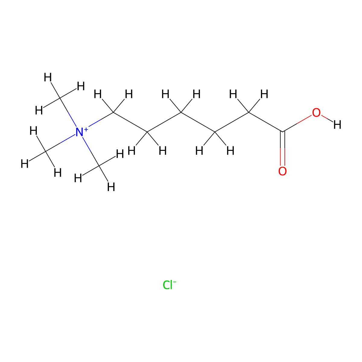 5-Carboxy-N,N,N-trimethylpentan-1-aminium chloride molecular structure, CAS 85806-16-2