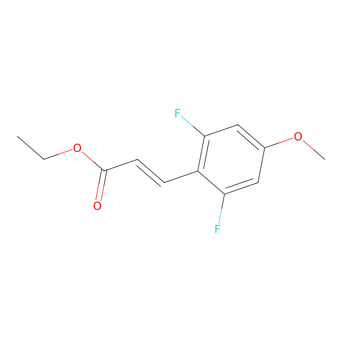 (2E)-3-(2,6-Difluoro-4-methoxyphenyl)-2-propenoic Acid Ethyl Ester molecular structure, CAS 858114-78-0