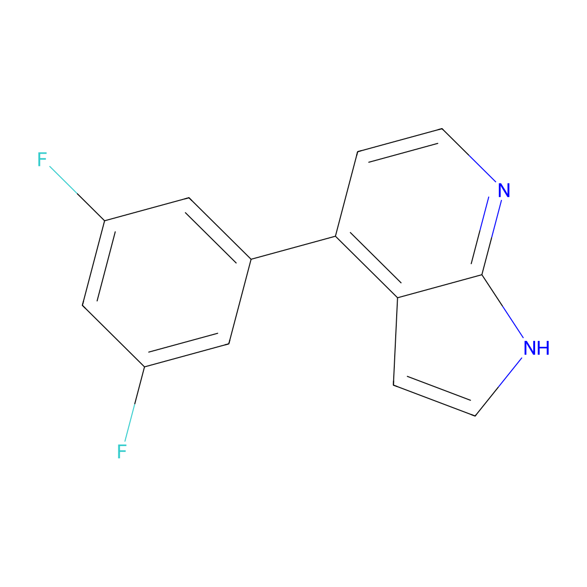 1H-Pyrrolo[2,3-b]pyridine, 4-(3,5-difluorophenyl)- molecular structure, CAS 858116-76-4