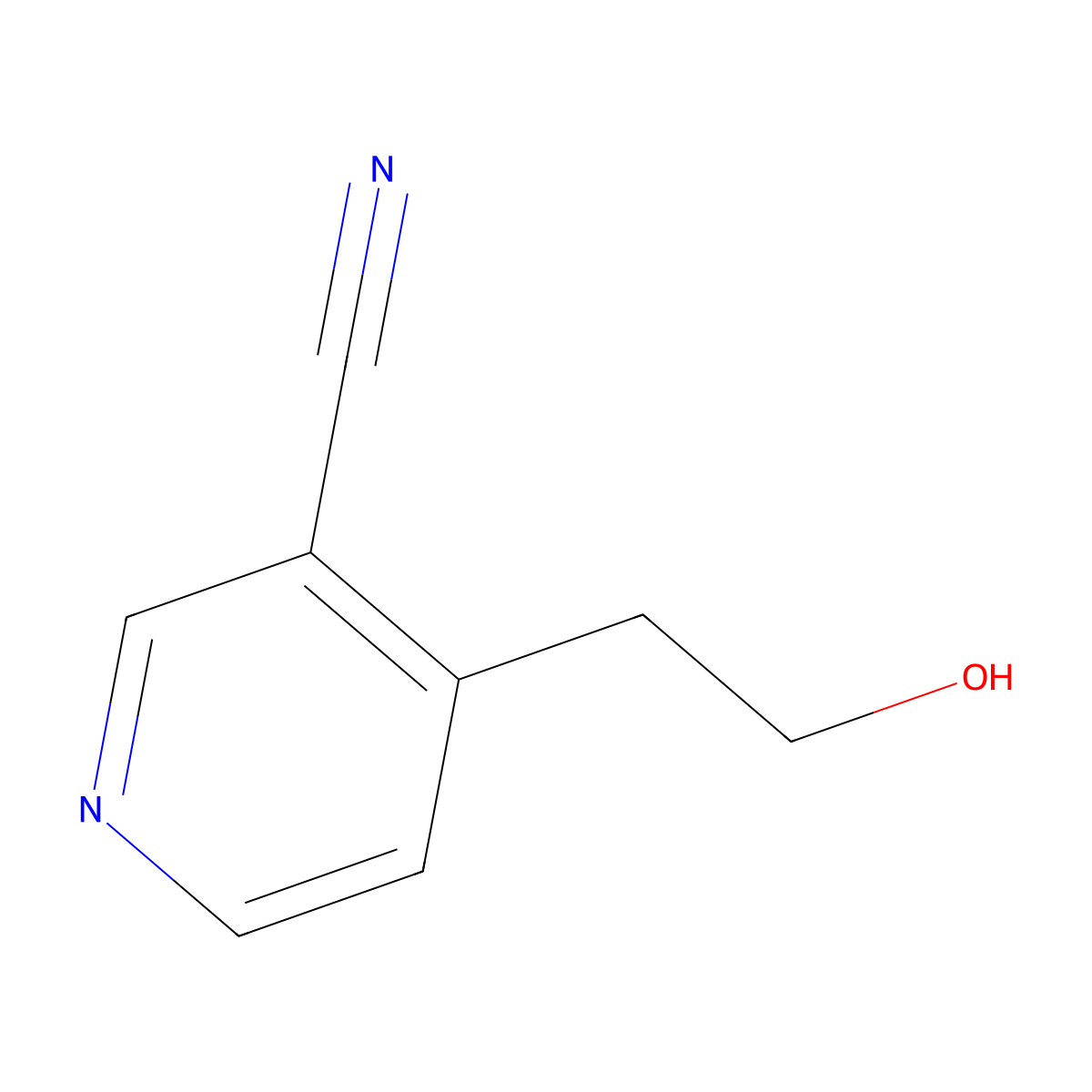 4-(2-hydroxyethyl)-3-Pyridinecarbonitrile molecular structure, CAS 858119-54-7