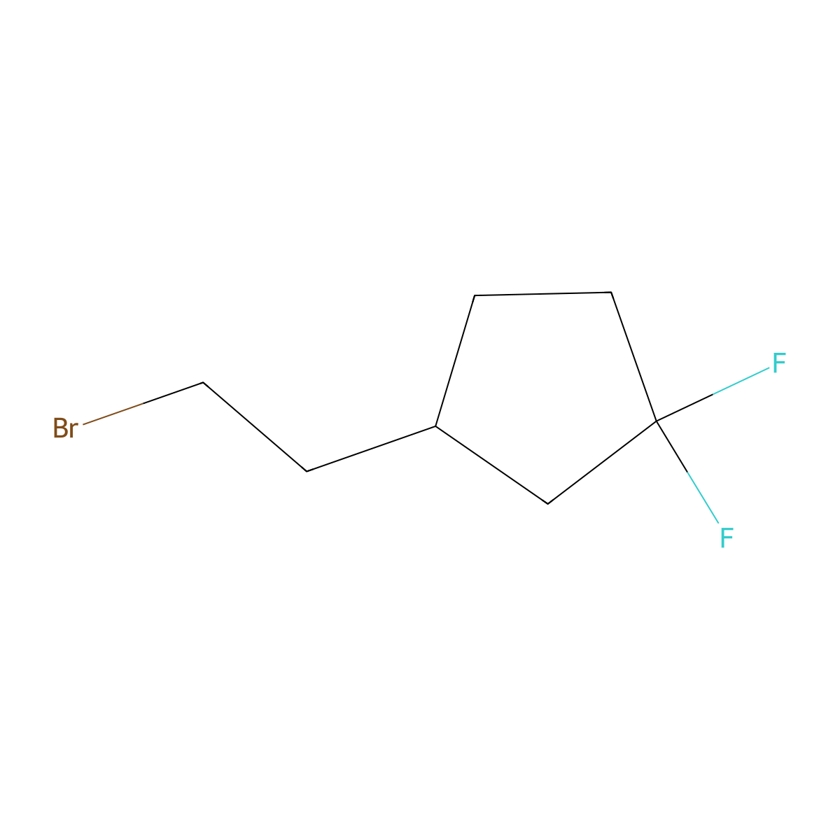 3-(2-Bromoethyl)-1,1-difluorocyclopentane molecular structure, CAS 858121-95-6