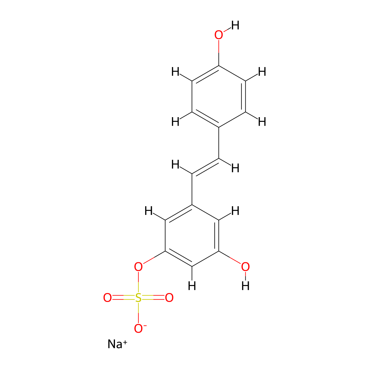 trans Resveratrol 3-Sulfate Sodium Salt molecular structure, CAS 858127-11-4