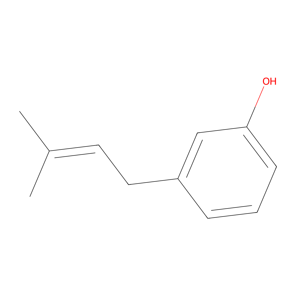 3-(3-Methylbut-2-en-1-yl)phenol molecular structure, CAS 858130-35-5