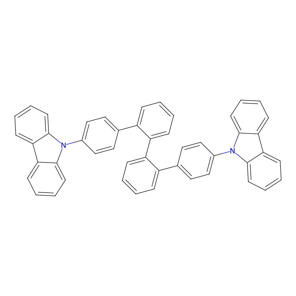 2,2'-Bis(4-(carbazol-9-yl)phenyl)-biphenyl molecular structure, CAS 858131-70-1