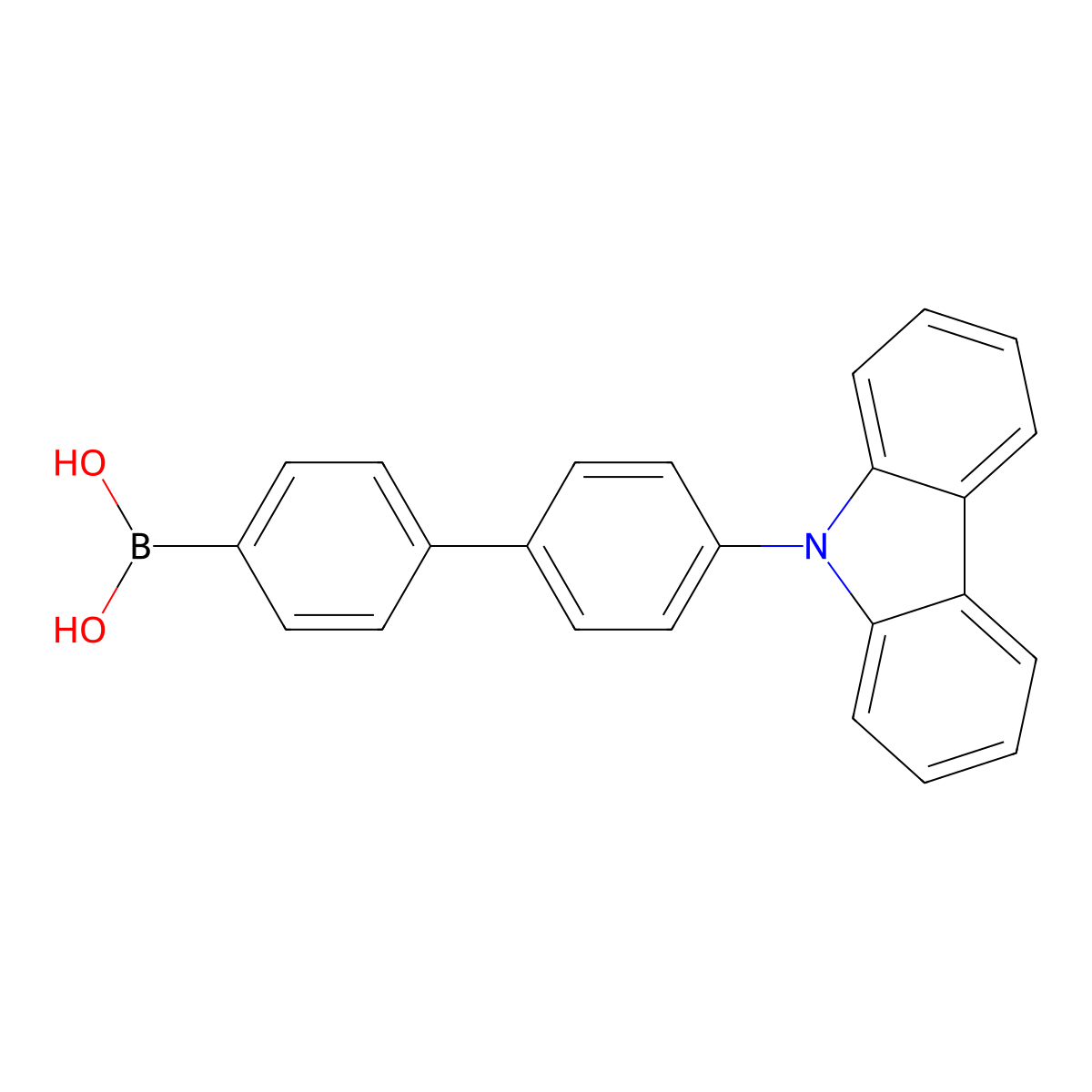 [4'-(Carbazol-9-yl)-4-biphenylyl]boronic Acid (contains varying amounts of Anhydride) molecular structure, CAS 858131-73-4