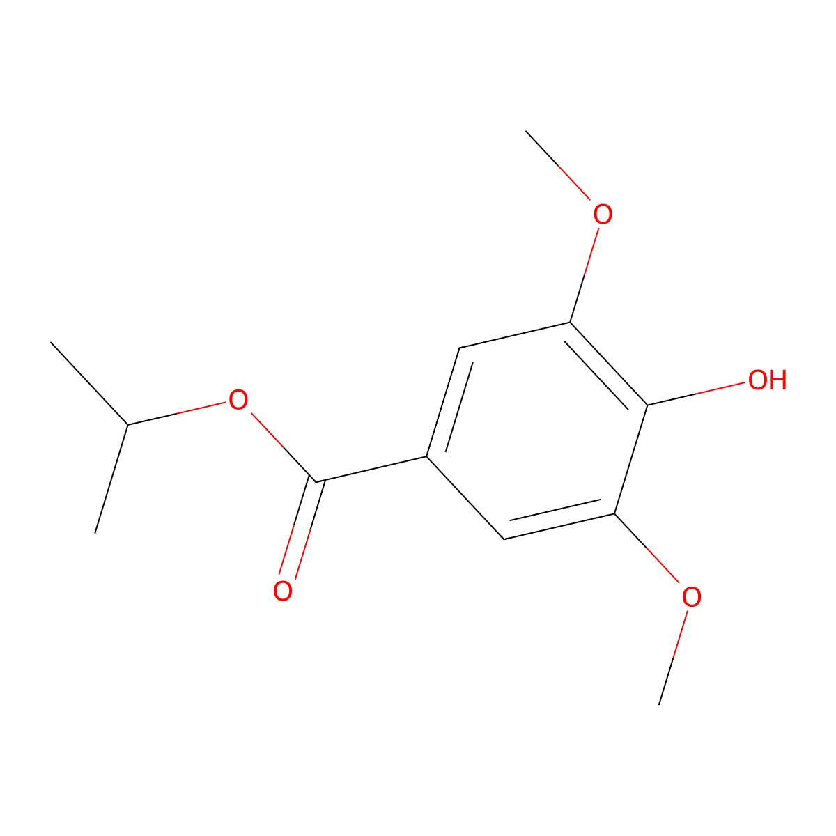 Isopropyl 4-hydroxy-3,5-dimethoxybenzoate molecular structure, CAS 858131-80-3
