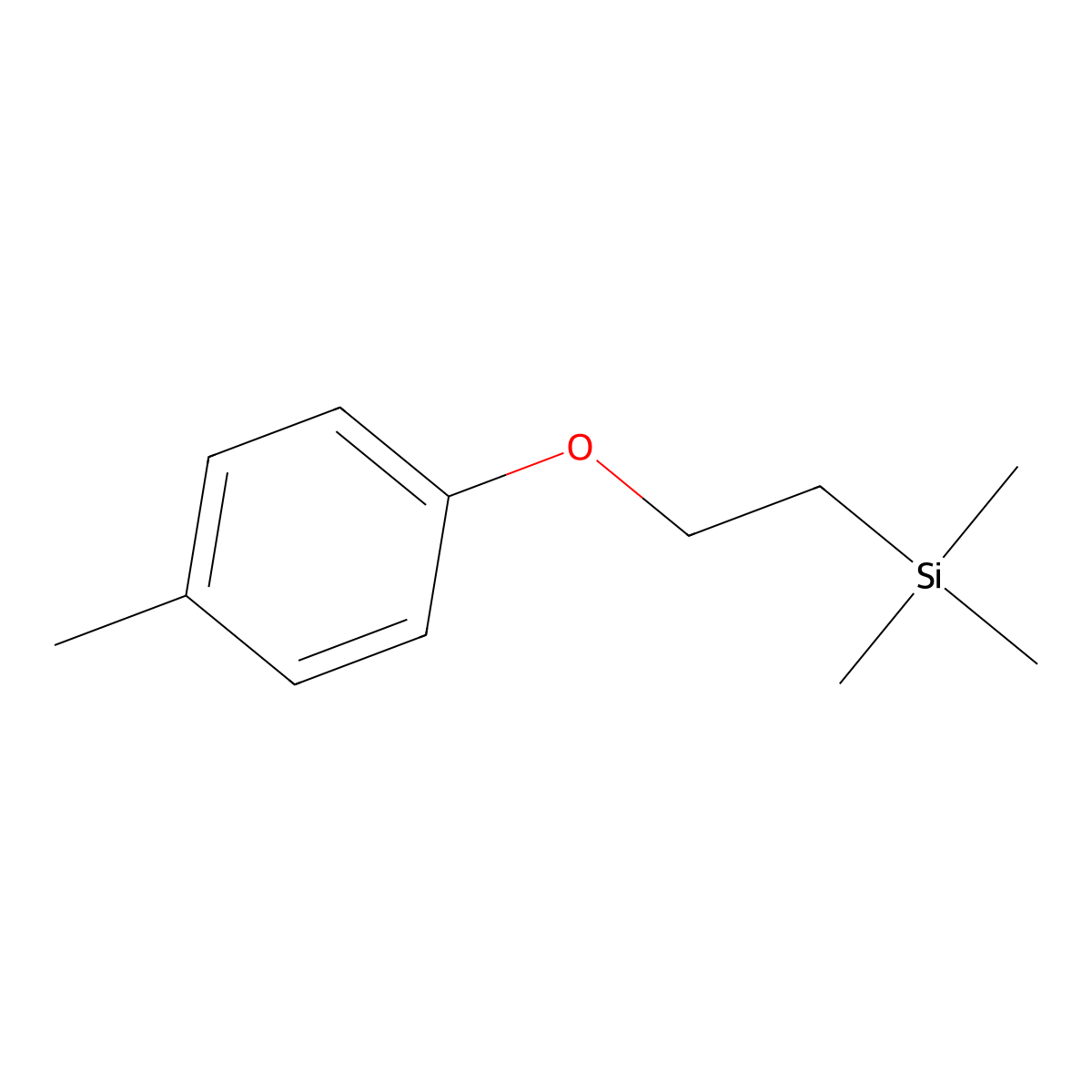 Trimethyl[2-(4-methylphenoxy)ethyl]silane molecular structure, CAS 85814-42-2
