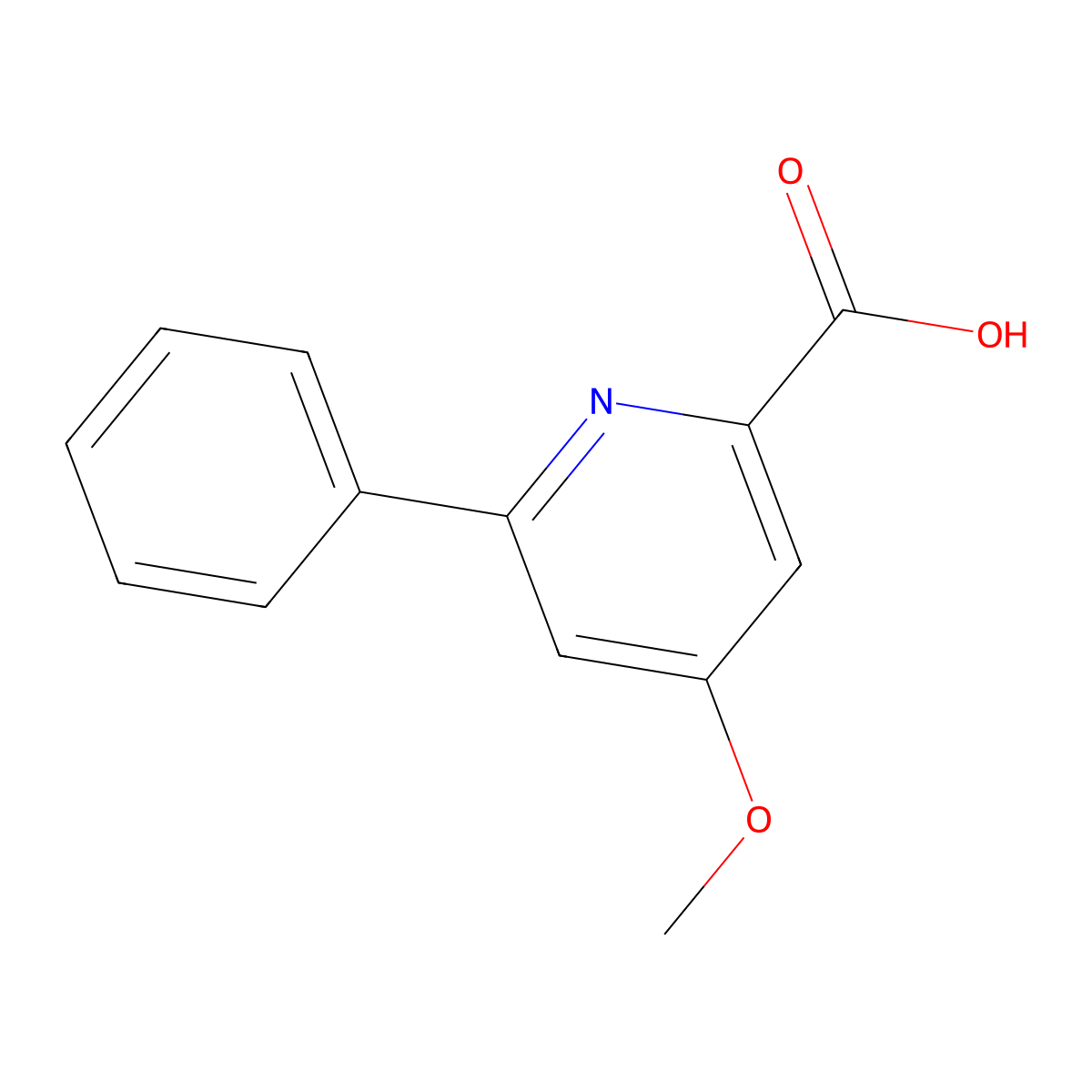 4-Methoxy-6-phenylpyridine-2-carboxylic acid molecular structure, CAS 85814-98-8