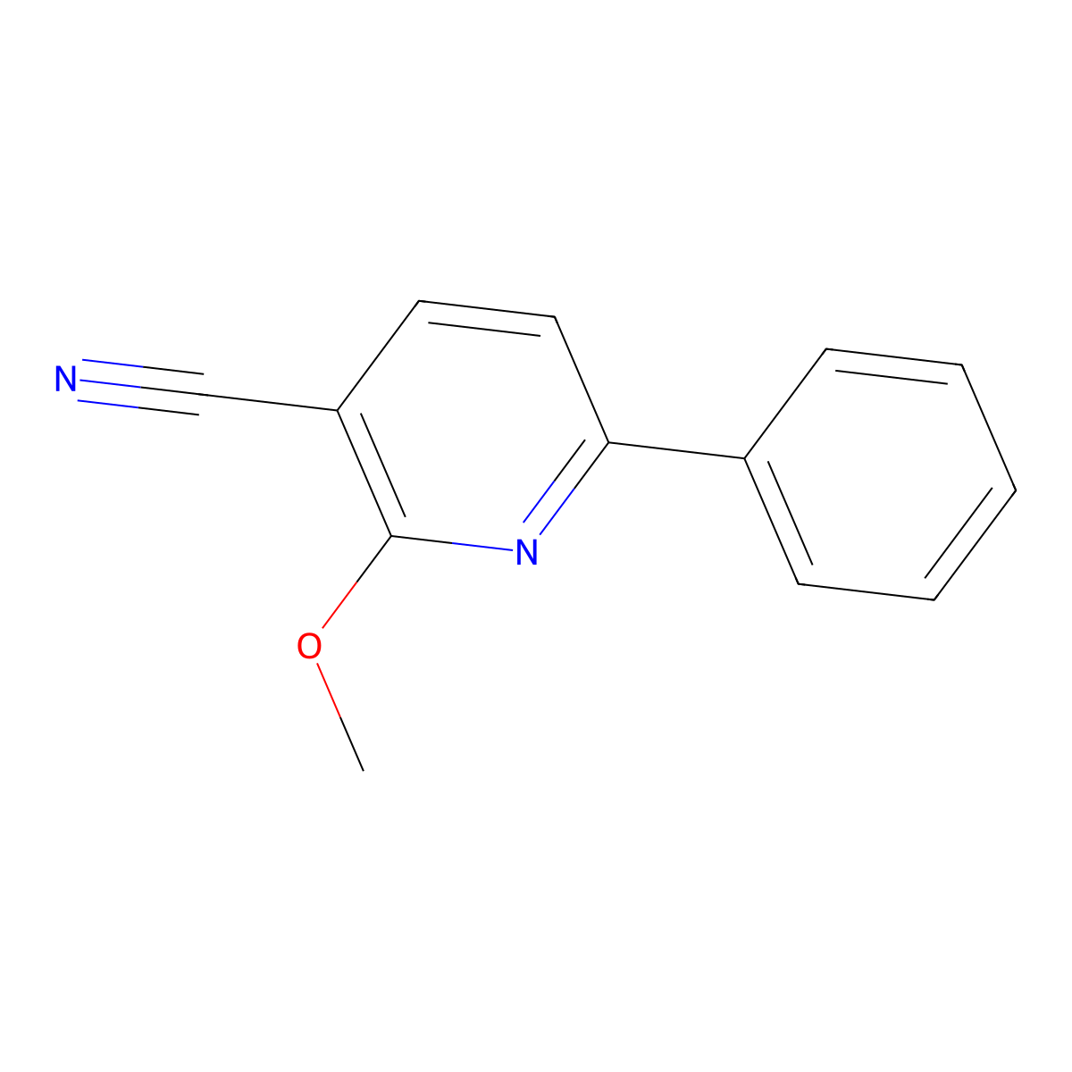 2-Methoxy-6-phenylnicotinonitrile molecular structure, CAS 85814-99-9