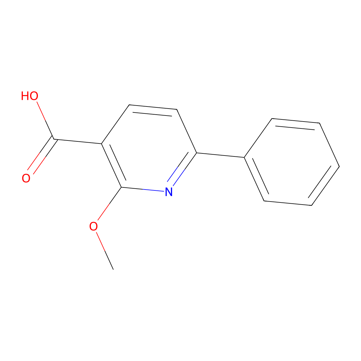 2-Methoxy-6-phenyl-3-pyridinecarboxylic acid molecular structure, CAS 85815-03-8