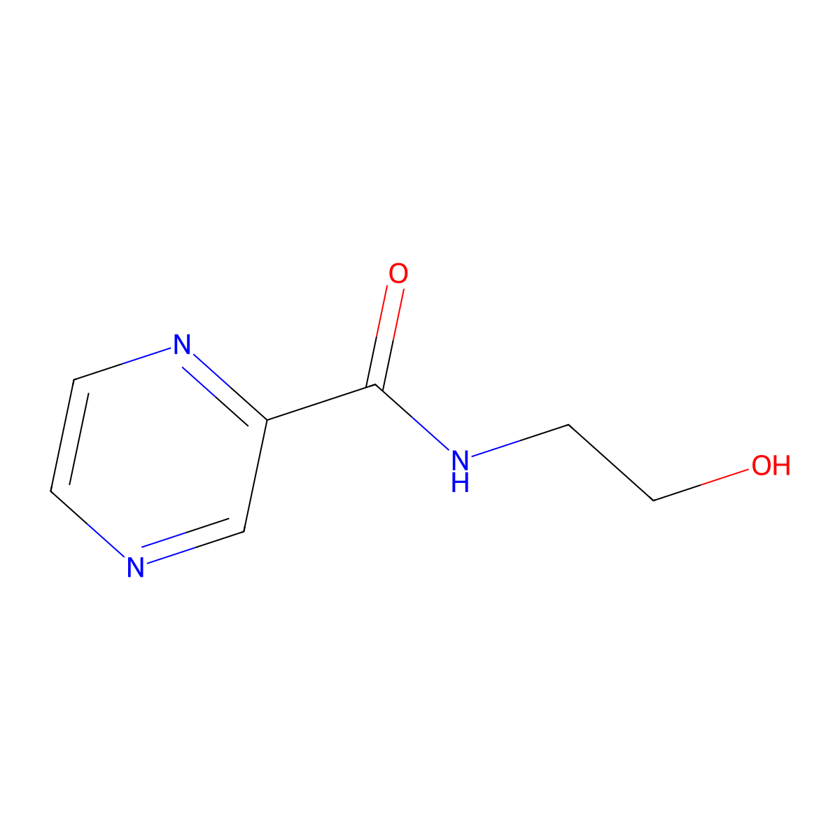 N-(2-Hydroxyethyl)pyrazine-2-carboxamide molecular structure, CAS 85817-19-2