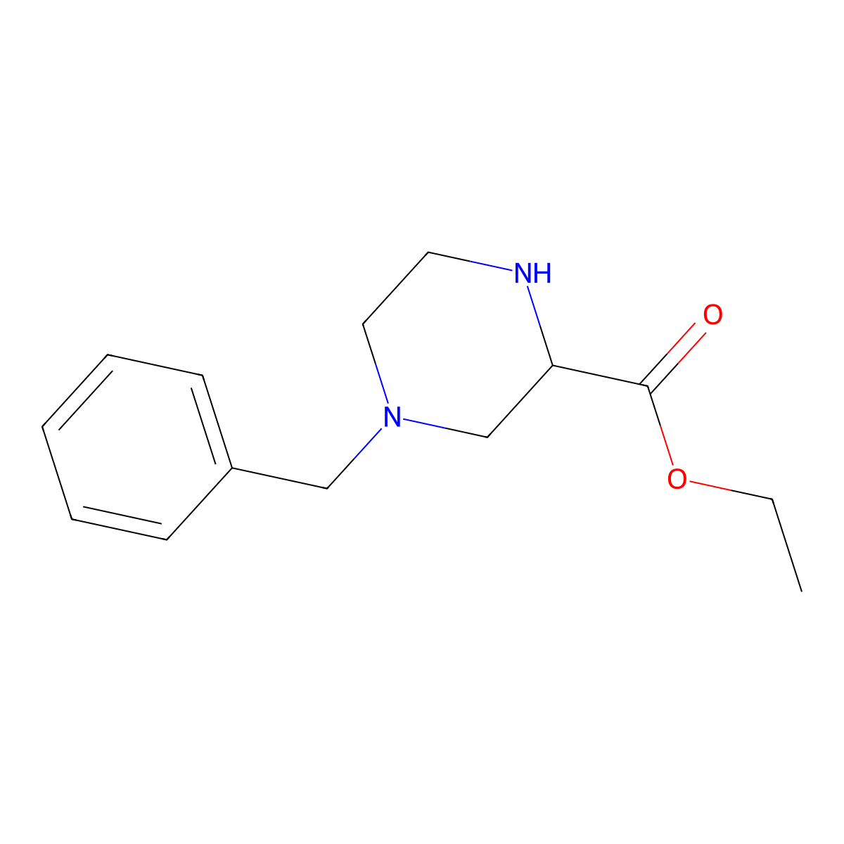 Ethyl 4-Benzylpiperazine-2-carboxylate molecular structure, CAS 85817-42-1