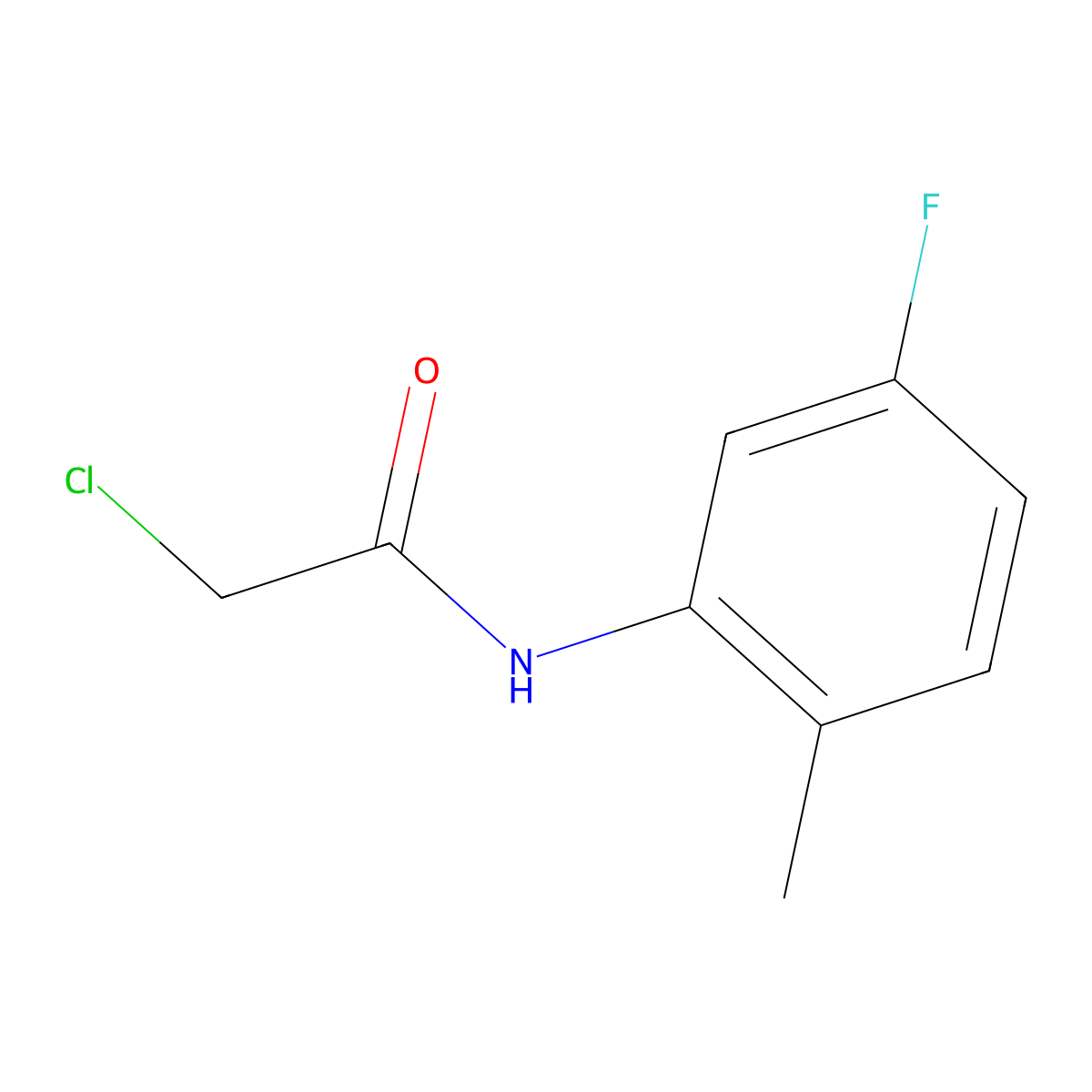 2-chloro-N-(5-fluoro-2-methylphenyl)acetamide molecular structure, CAS 85817-59-0