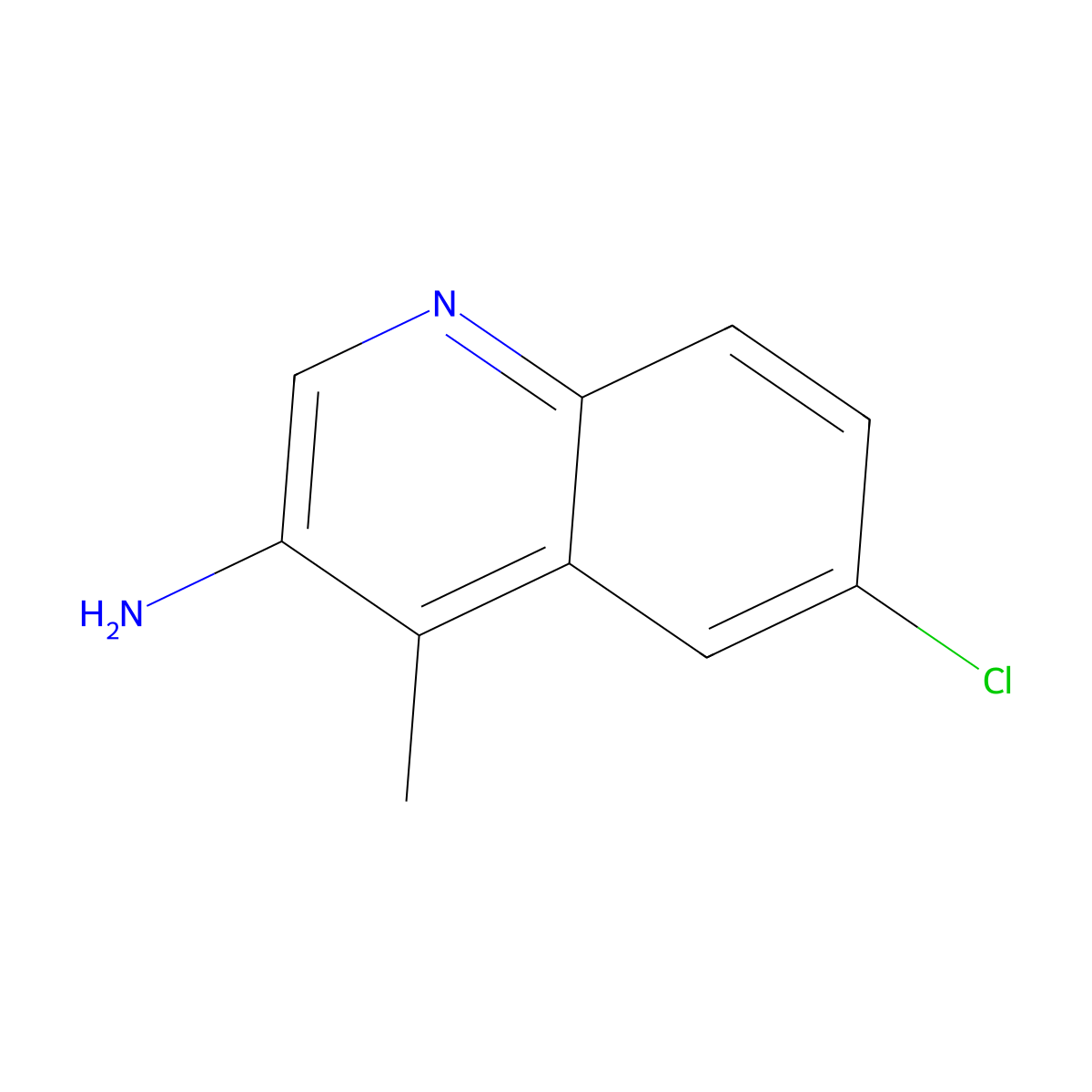 6-Chloro-4-methylquinolin-3-amine molecular structure, CAS 858195-92-3