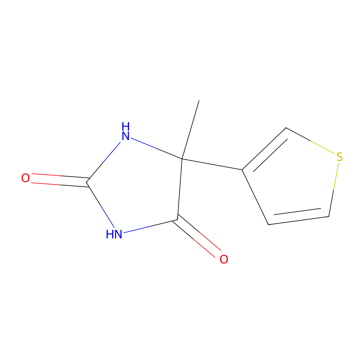 5-Methyl-5-(thiophen-3-yl)imidazolidine-2,4-dione molecular structure, CAS 858206-54-9